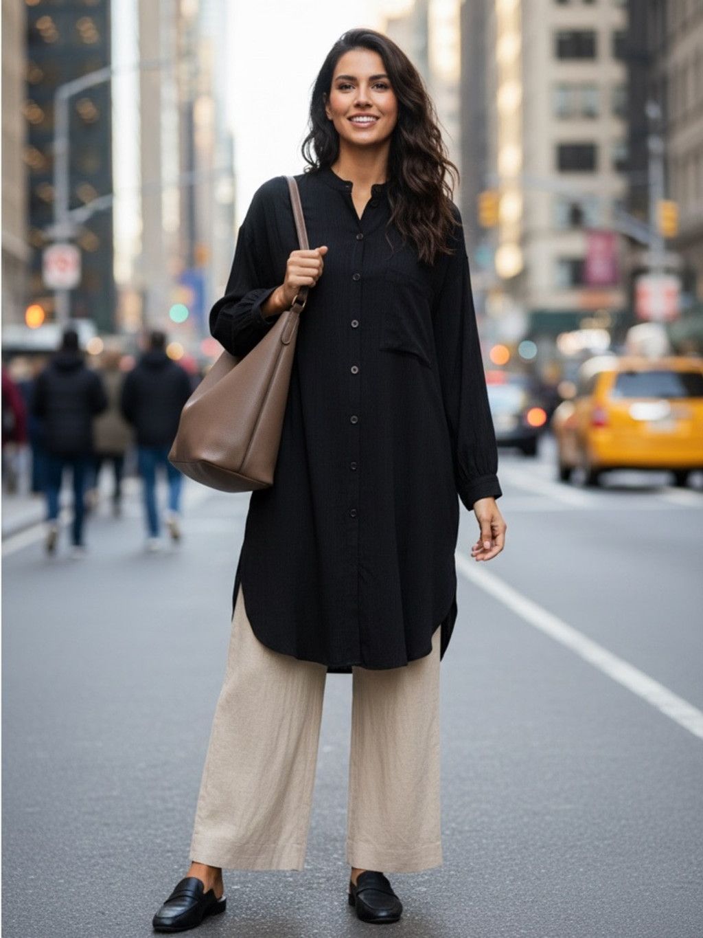 Zara ZARA Black Crinkle Oversized Shirt Tunic Sz S-M NWT Size M / US 6-8 / IT 42-44 - 1 Thumbnail