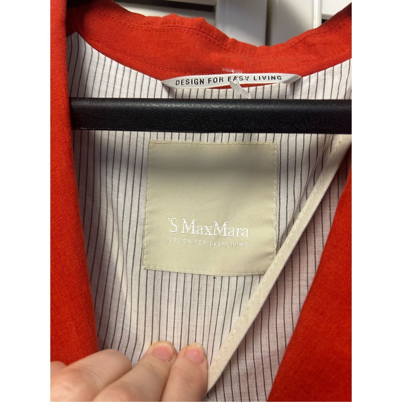 Max Mara Max Mara Linen Button Coral Orange Button Shell Blazer, *Siz Size M / US 6-8 / IT 42-44 - 7 Thumbnail