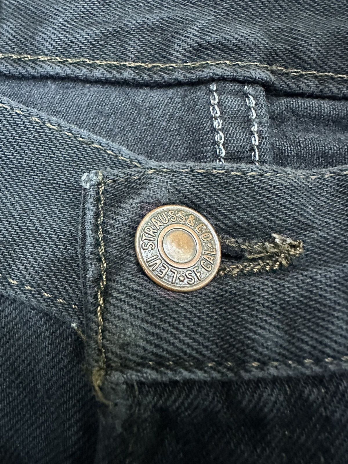 Levi's Levis 501 Made in Usa Super Black Distressed Denim 30x29 D15 Size US 30 / EU 46 - 8 Thumbnail
