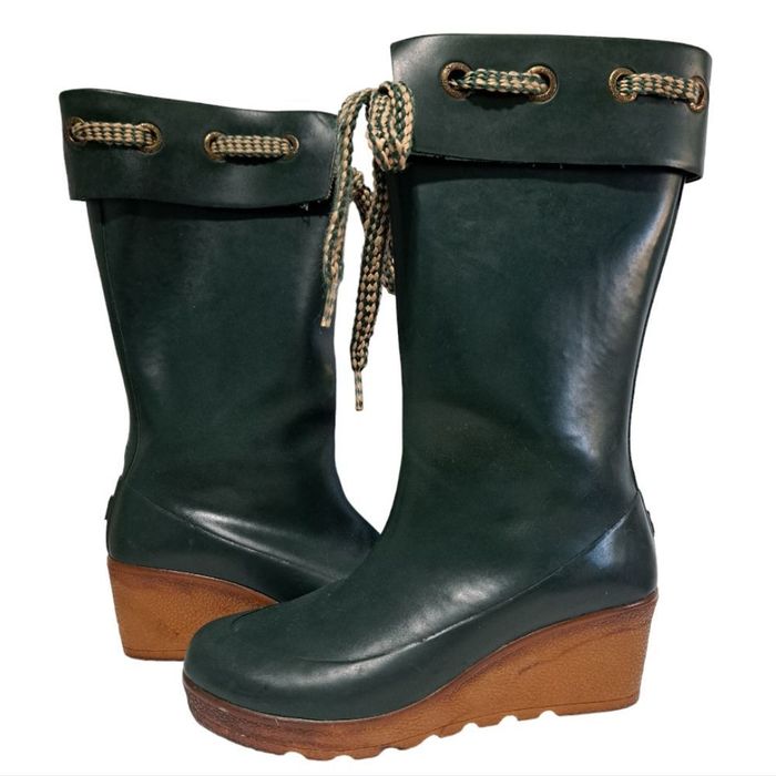 Bottes Caoutchouc Sperry Top-Sider 'Pelican' Bleu Marine à Carreaux - Doublure Polaire, Taille US 8 Femme, Occasion