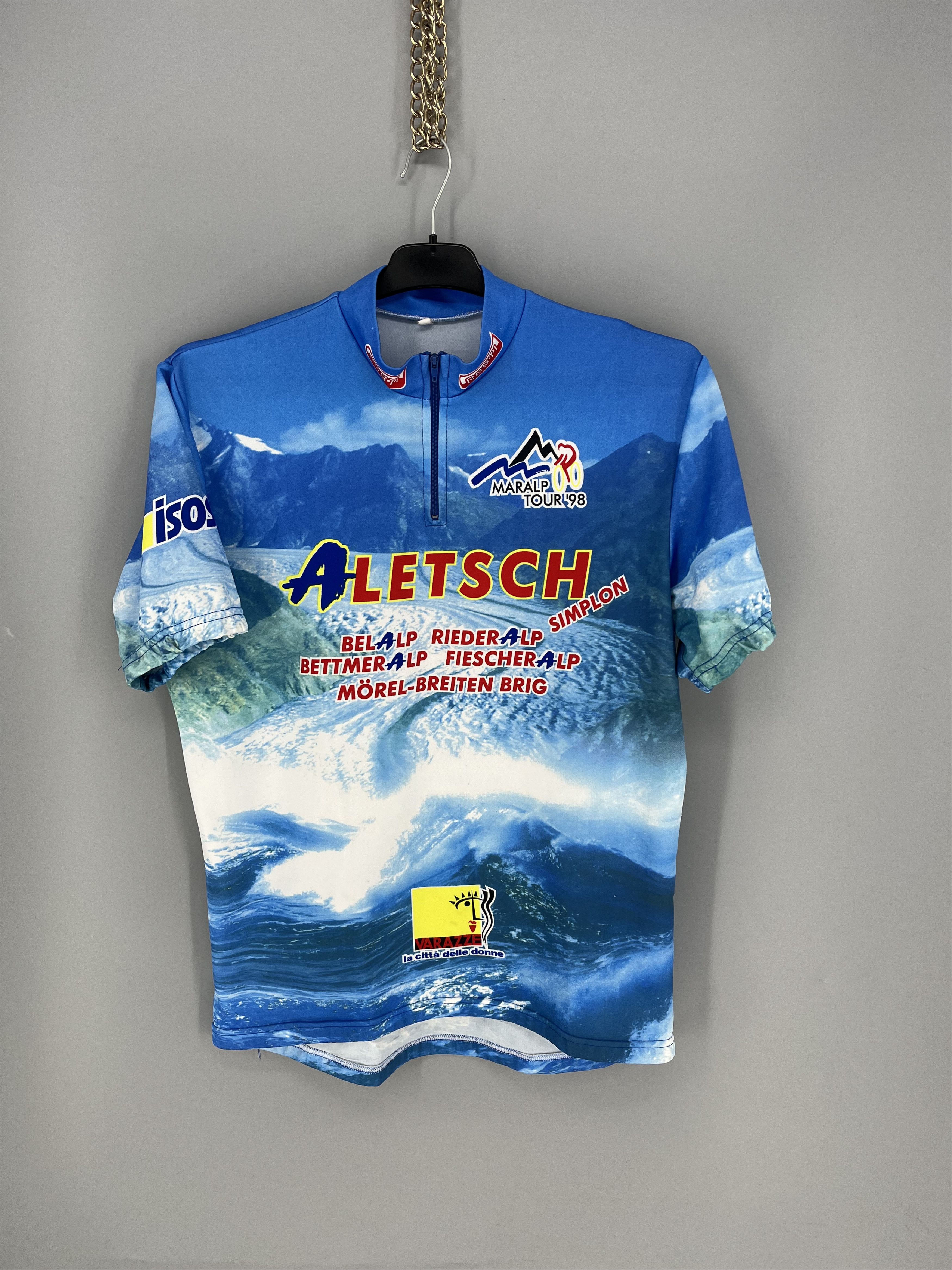 Vintage Vtg Maralp Tour ’98 Aletsch Cycl0ing Jersey Mountain Print Size US XL / EU 56 / 4 - 2 Thumbnail