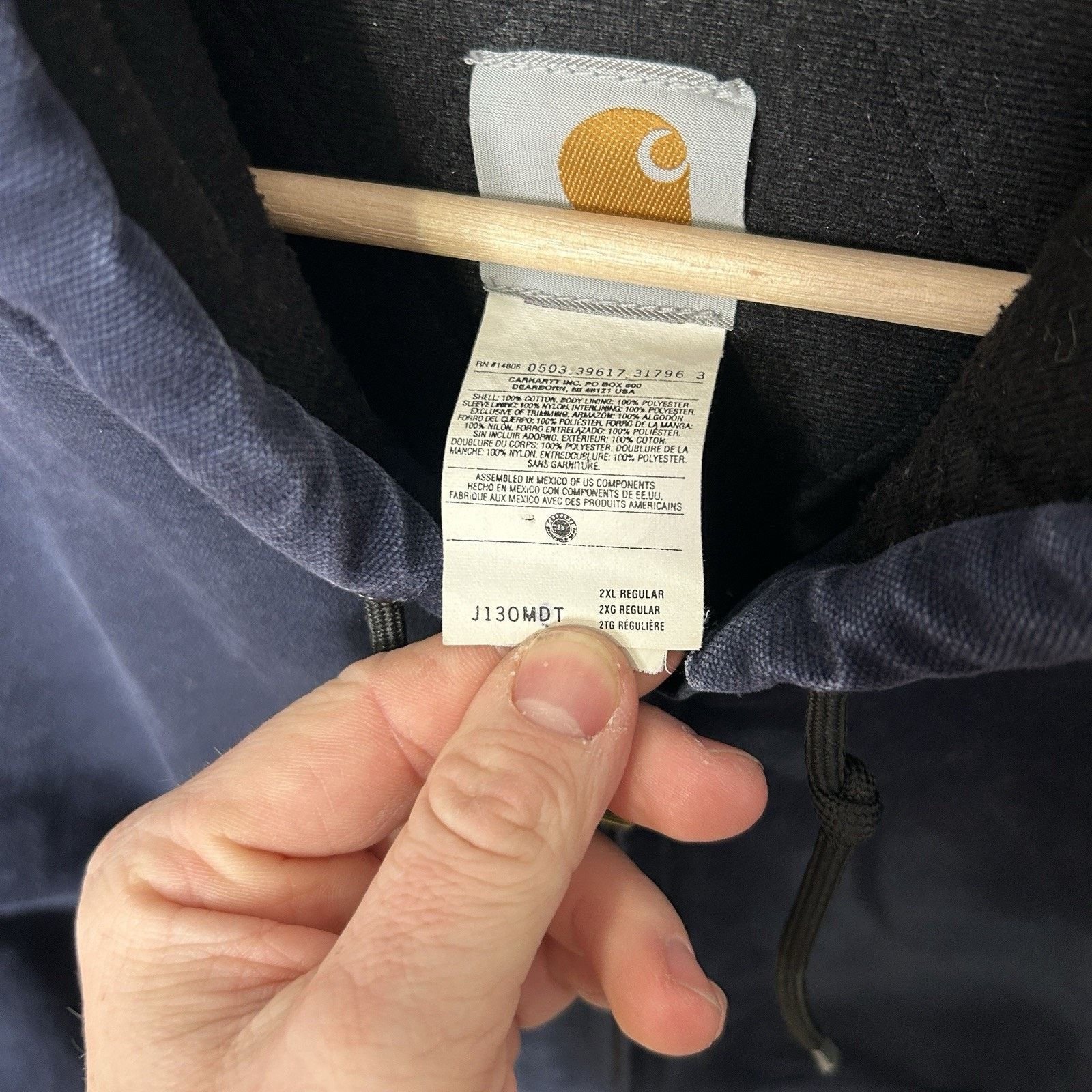 Carhartt Vintage Carhartt Hooded Active Jacket “Midnight Blue” J130 Size US XXL / EU 58 / 5 - 11 Thumbnail