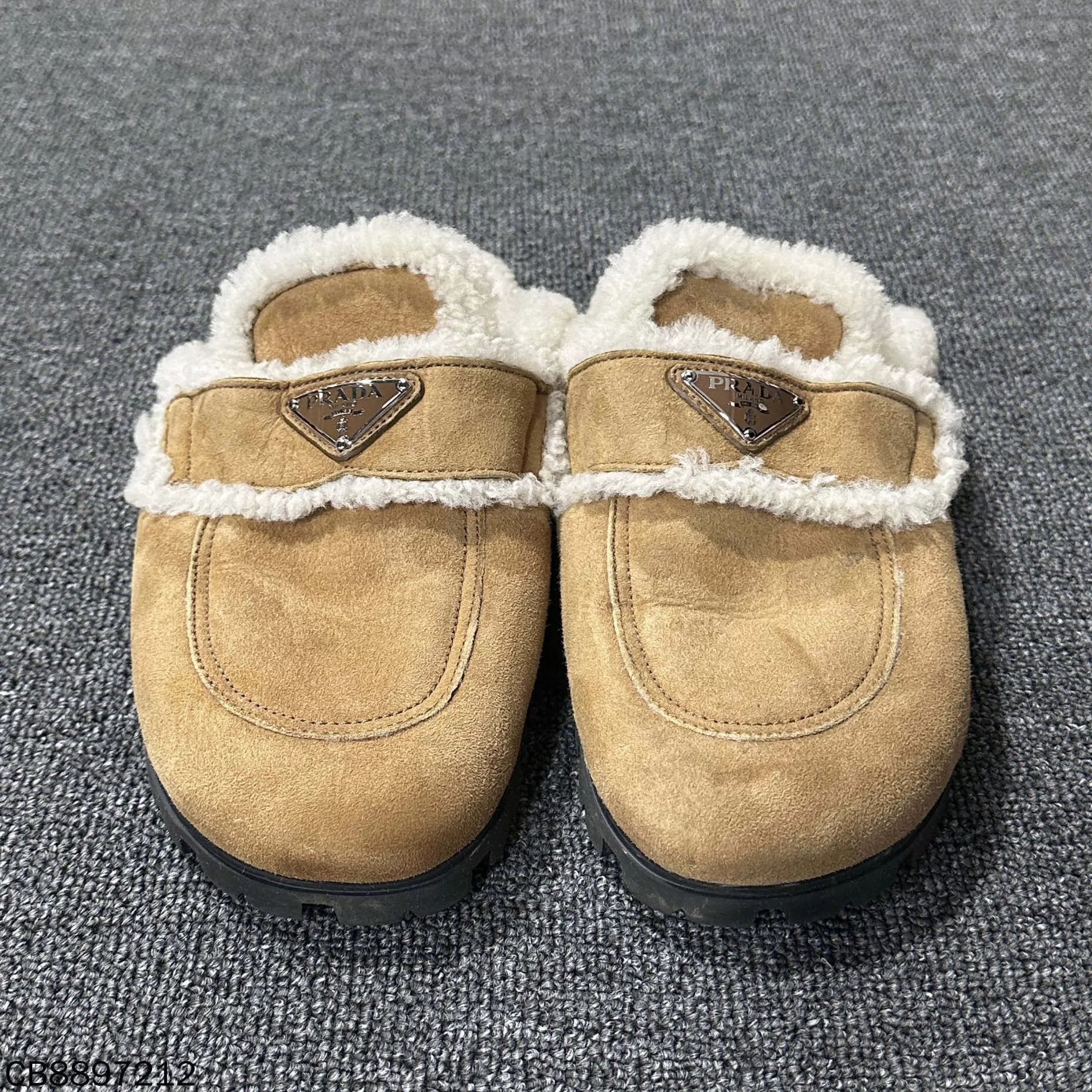 Prada Prada Tri Logo Shearling Birkenstock Slippers 99New 39 Size US 8.5 / IT 38.5 - 2 Thumbnail
