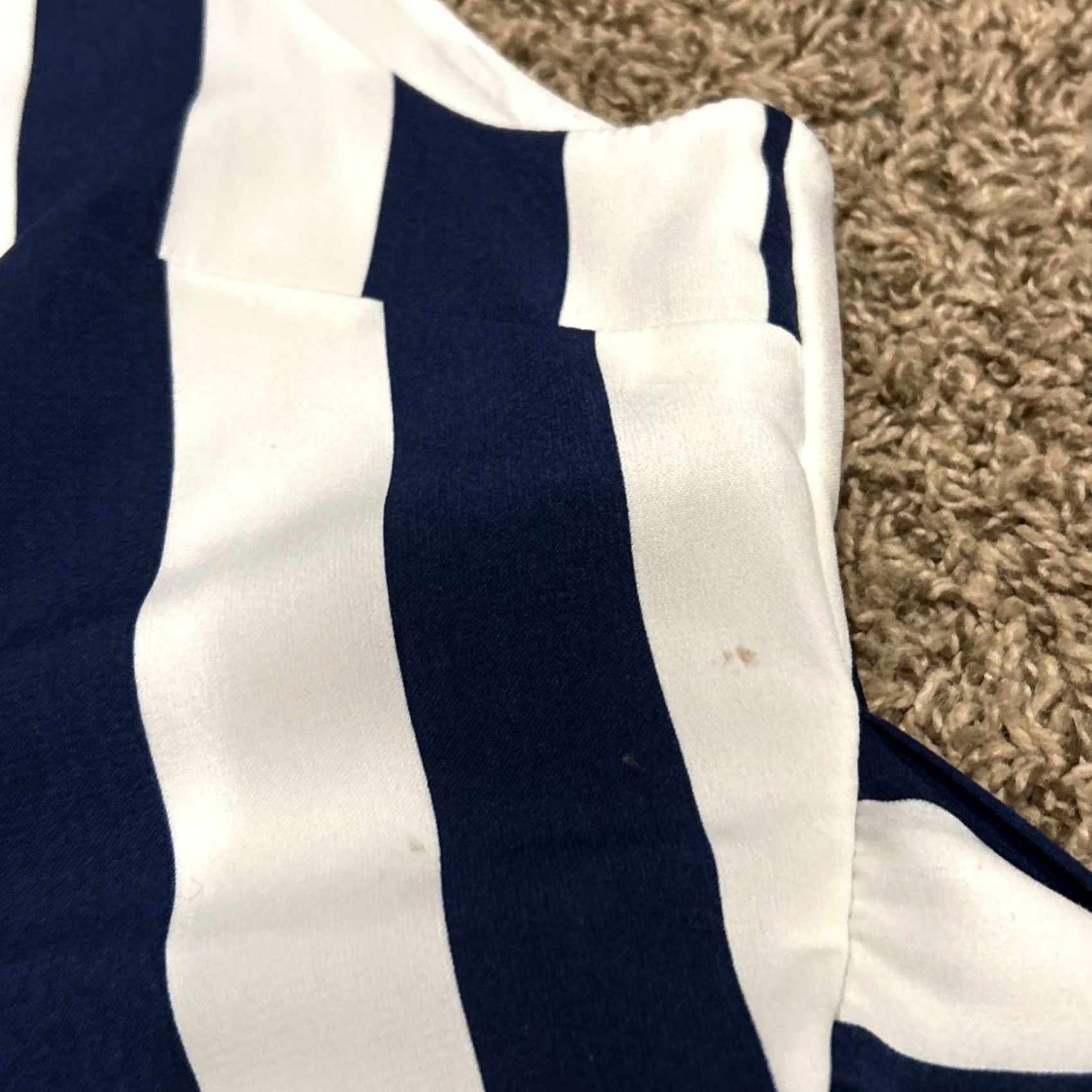 Vintage Shinestar Women’s L Blue White Striped Jumpsuit Sleeveless Polyester One-Piece Casual Vintage: No? (Note: Output should be only rearranged title) Size L / US 10 / IT 46 - 4 Thumbnail