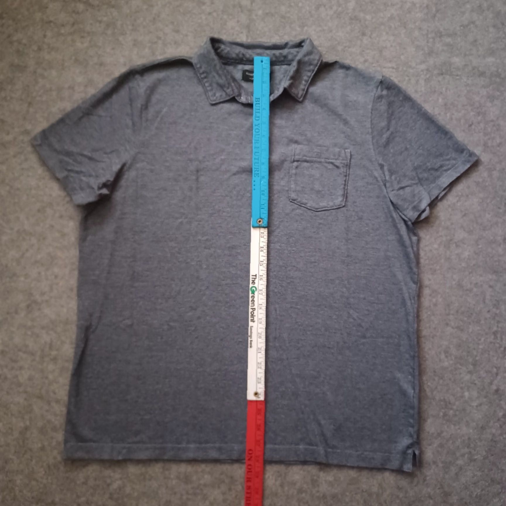 Banana Republic Banana Republic Polo Shirt Men XL Heather Gray Short Sleeve Pocket Preppy Casual Button Knit Size US XL / EU 56 / 4 - 7 Thumbnail