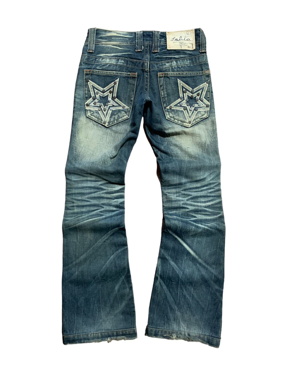 Le Grande Bleu (L.G.B.) Lolita studded star clawmark flared jeans Size US 28 / EU 44 - 2 Thumbnail