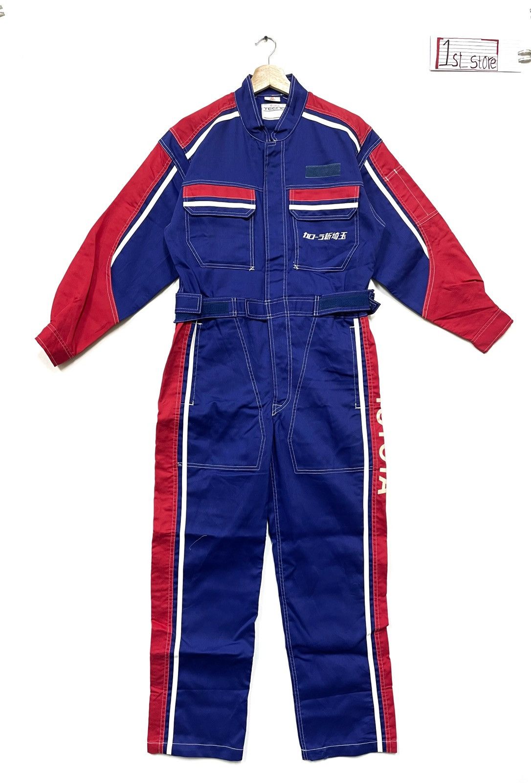 image of Racing x Vintage Jacket Coverall Toyota Corolla Tecno in Blue Red, Men's (Size Small)