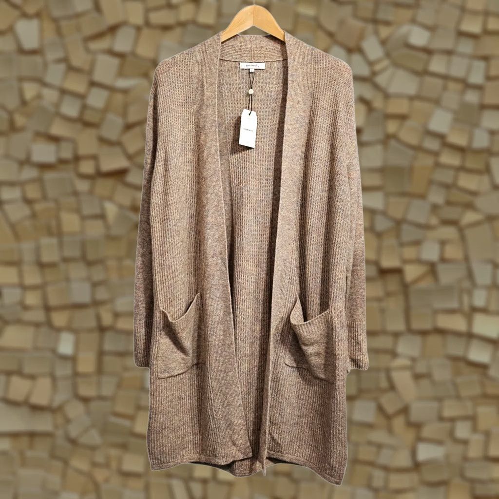 Vintage Sandwich Cardigan Pink Large Waffle-Knit Wool Blend Lightweight Womens Jumper Cardigan L Pink Womens Size L / US 10 / IT 46 - 1 Thumbnail