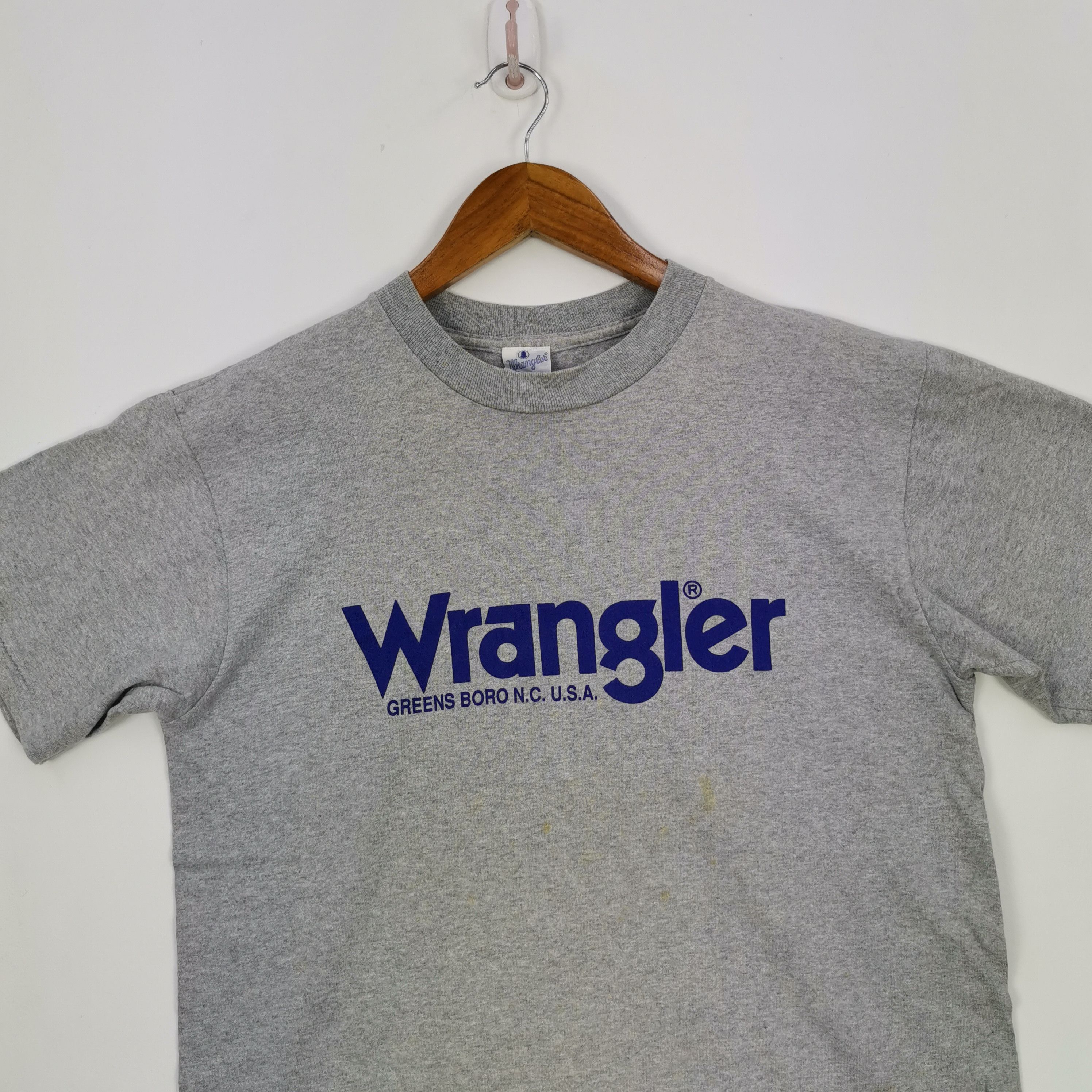 Vintage Vintage 90s Wrangler T-Shirt Wrangler Blue Bell SOLD Size US M / EU 48-50 / 2 - 2 Thumbnail