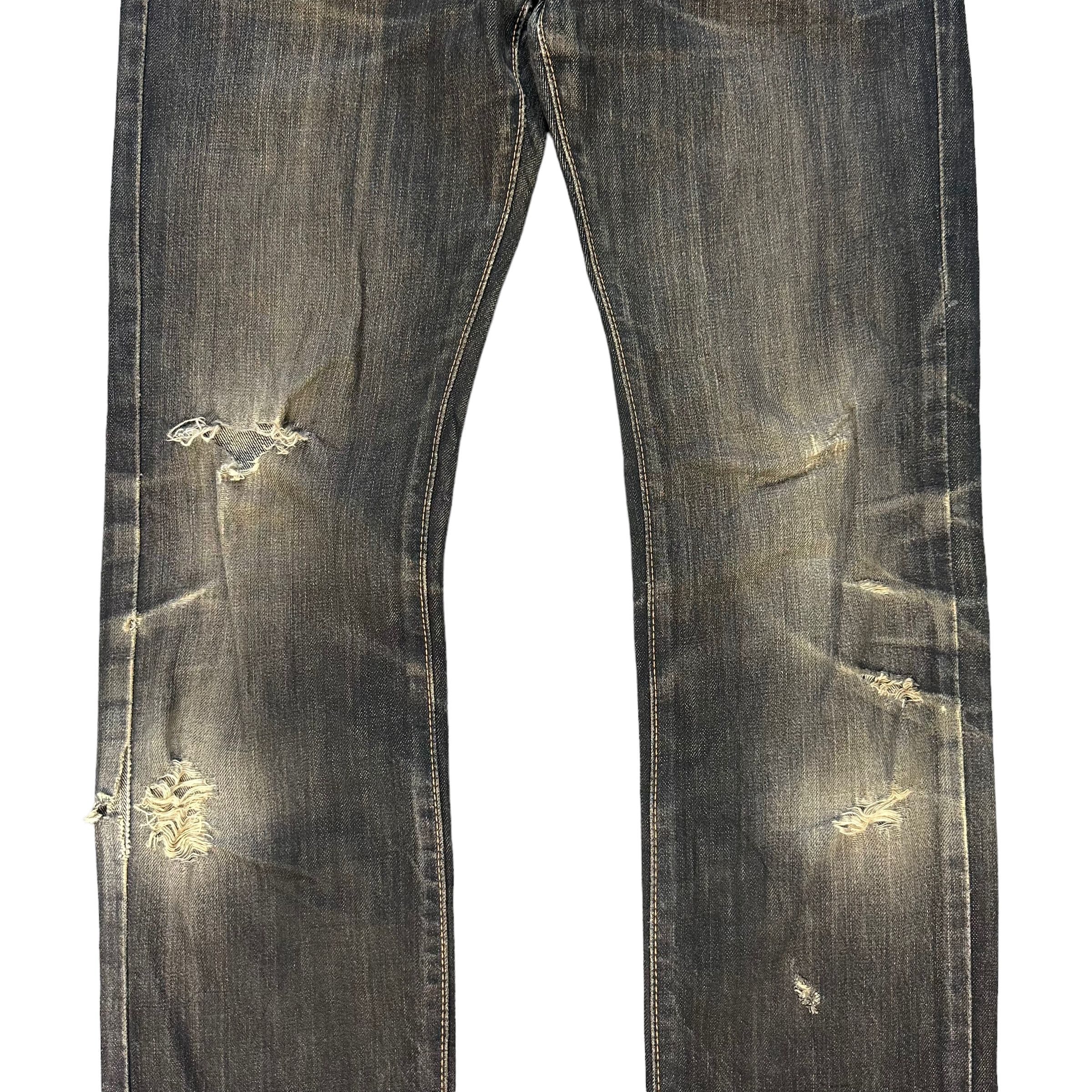 Edwin TRASHED🔥 VINTAGE EDWIN DISTRESSED JEANS #7627-158 Size US 27 - 5 Thumbnail