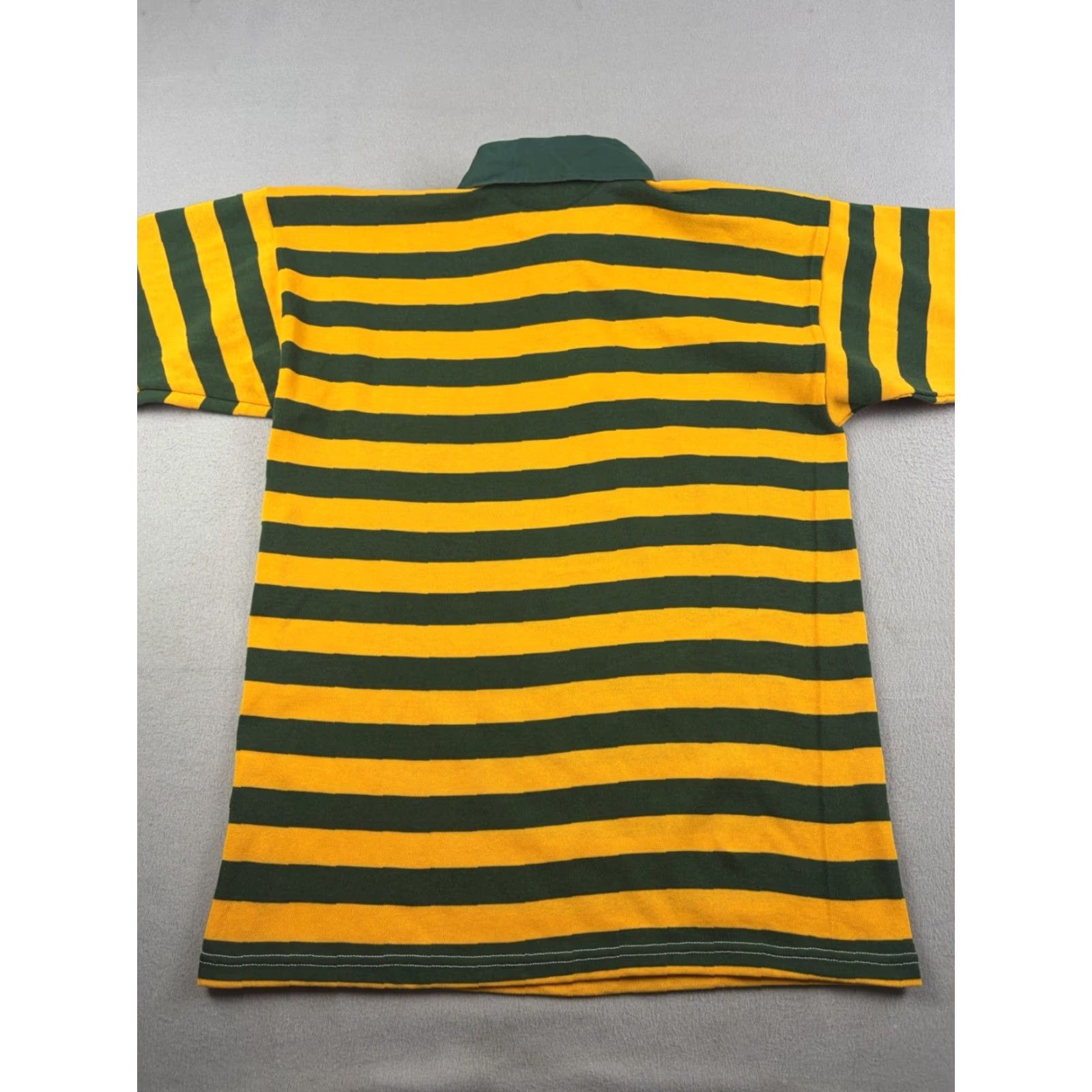 Vintage VINTAGE Halbro Polo Rugby Shirt Men 42 Green Yellow Striped 90s Football Soccer Size US XL / EU 56 / 4 - 4 Thumbnail