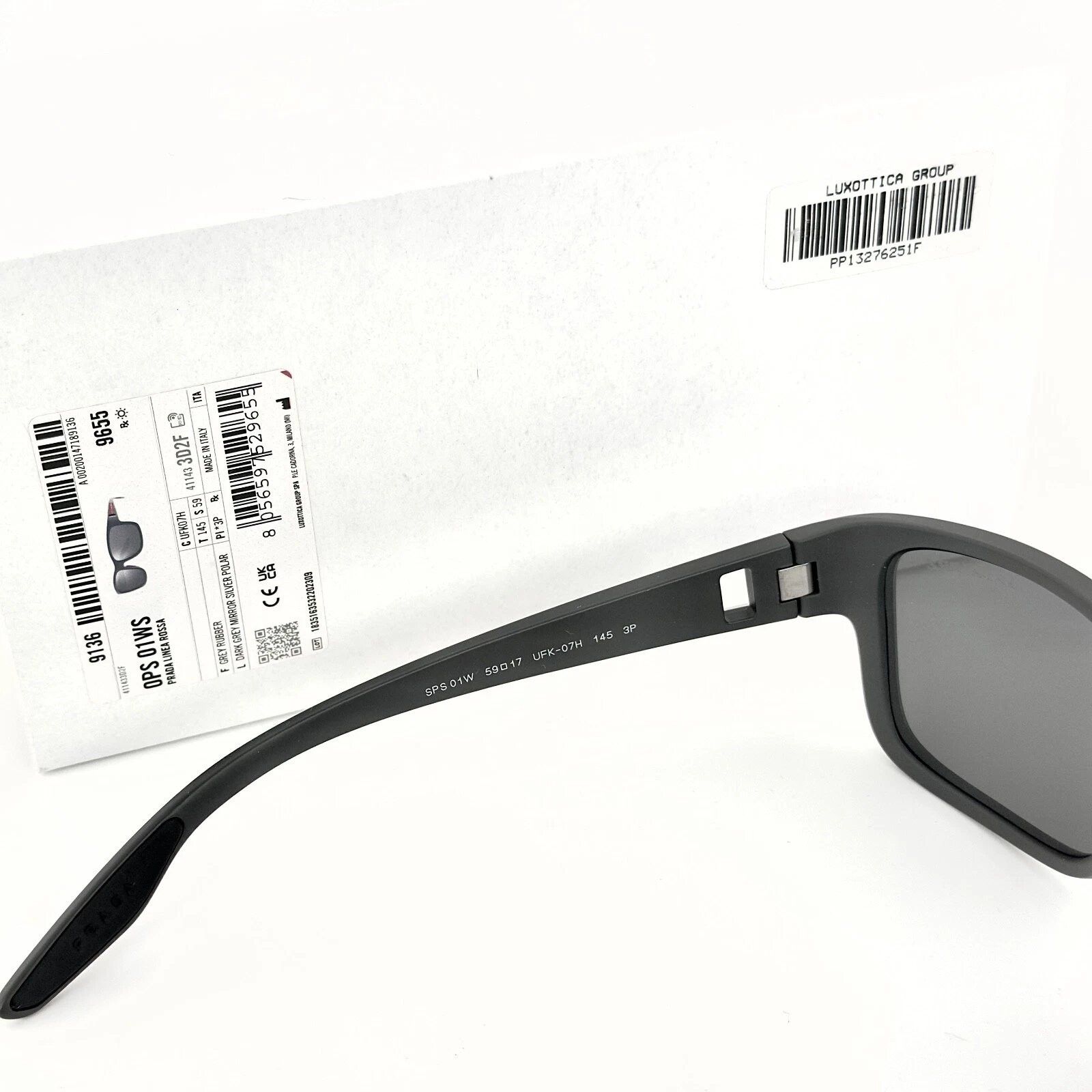 Prada PRADA 01W Linea Rossa Sport Sunglasses Gray Pilot PS01WS Size ONE SIZE - 8 Thumbnail