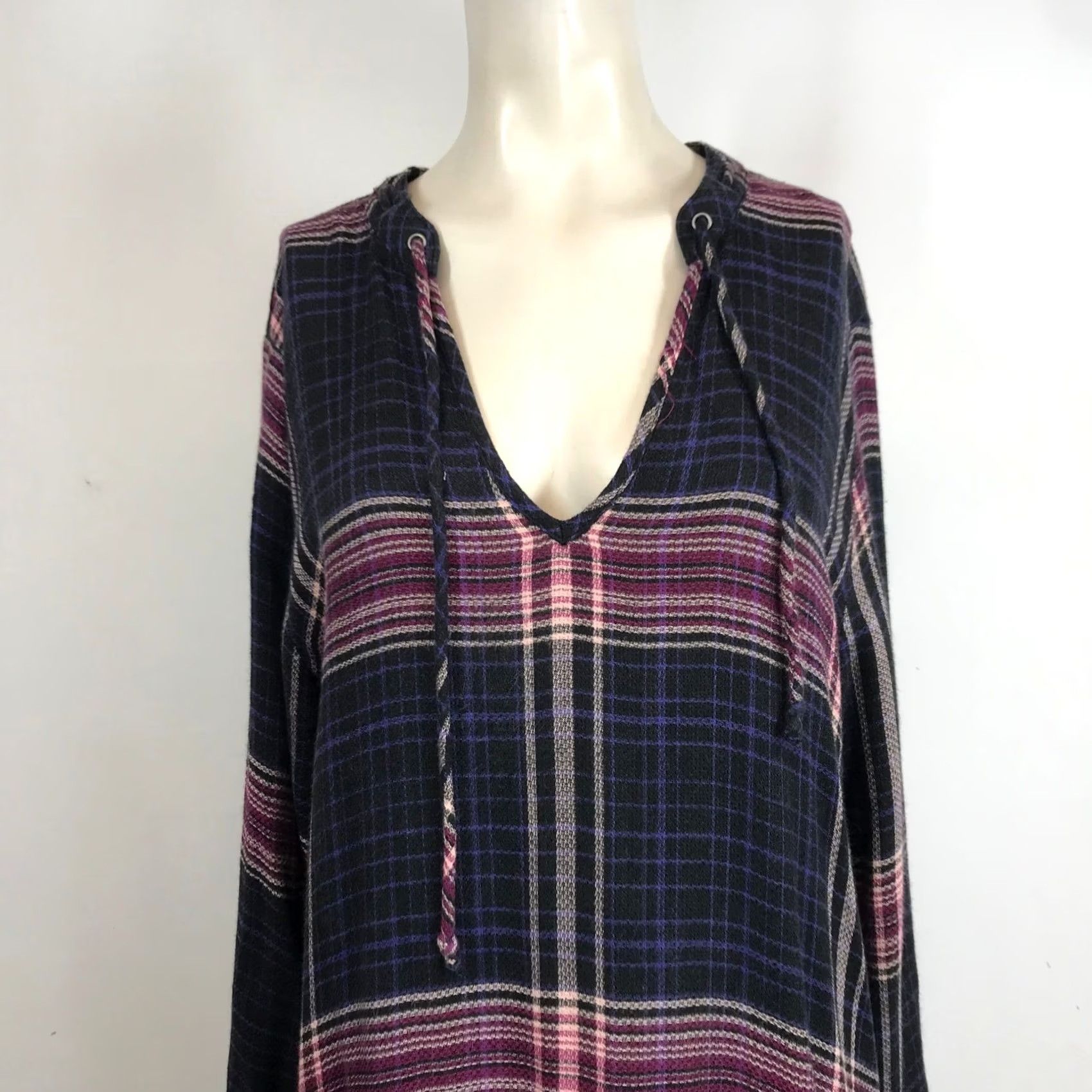 Vintage Cloth & Stone Plaid Long Sleeve V-Neck Tunic Dress Womens XL Size XL / US 12-14 / IT 48-50 - 2 Thumbnail