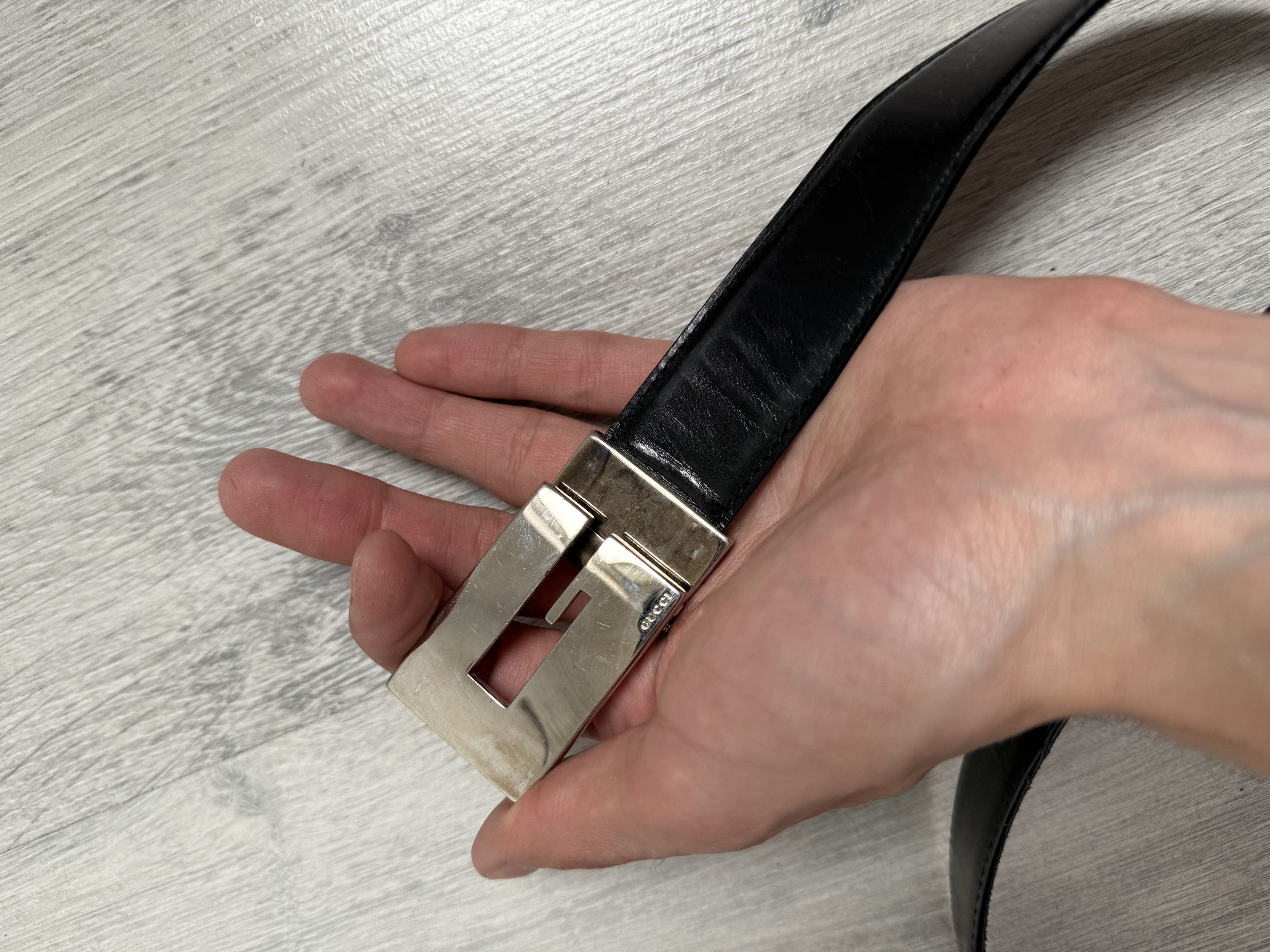 Gucci Vintage 1998 Gucci Tom Ford Era G Buckle Black Leather Belt Size ONE SIZE - 5 Thumbnail