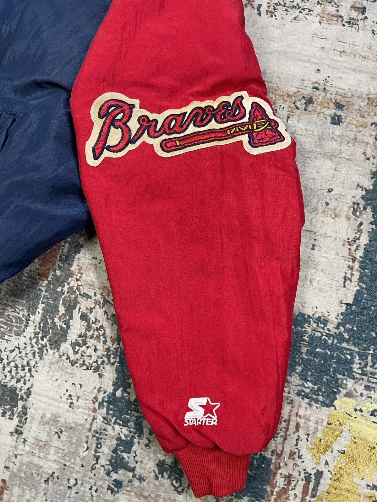 MLB Vtg 90s Atlanta Braves x Starter Diamond Collection Jacket Size US L / EU 52-54 / 3 - 8 Thumbnail