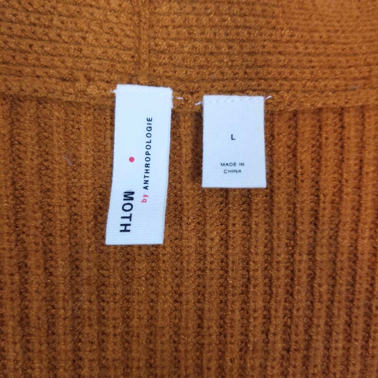 Anthropologie Moth by Anthropologie Tie Front Sweater Orange Terracotta L Size L / US 10 / IT 46 - 6 Thumbnail