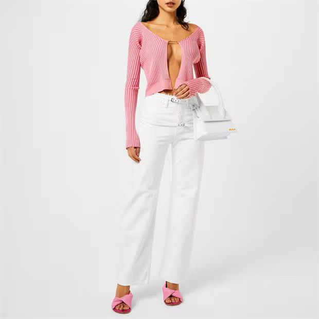 Jacquemus o1g2r1mq1024 Cardigan Top in Pink Size M / US 6-8 / IT 42-44 - 4 Thumbnail