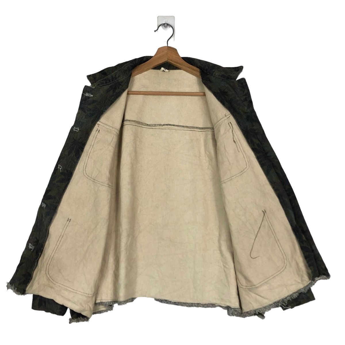 Hysteric Glamour 🔥VINTAGE BIKER JACKET JAPANESE TRADITIONAL LEAVES OVERPRINT Size US M / EU 48-50 / 2 - 13 Thumbnail