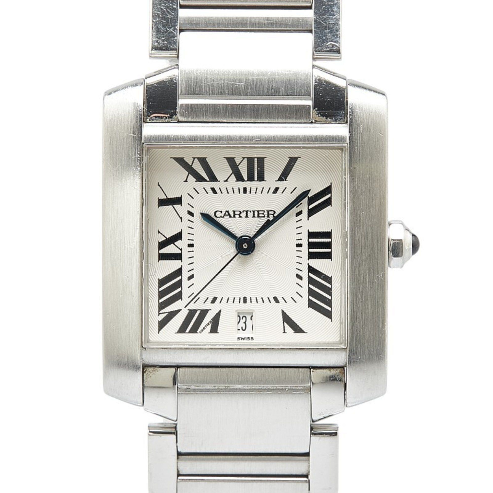 Cartier Tank Francaise Lm Watch W51002Q3 Automatic Silver Dial Stainless Steel Men's Cartier