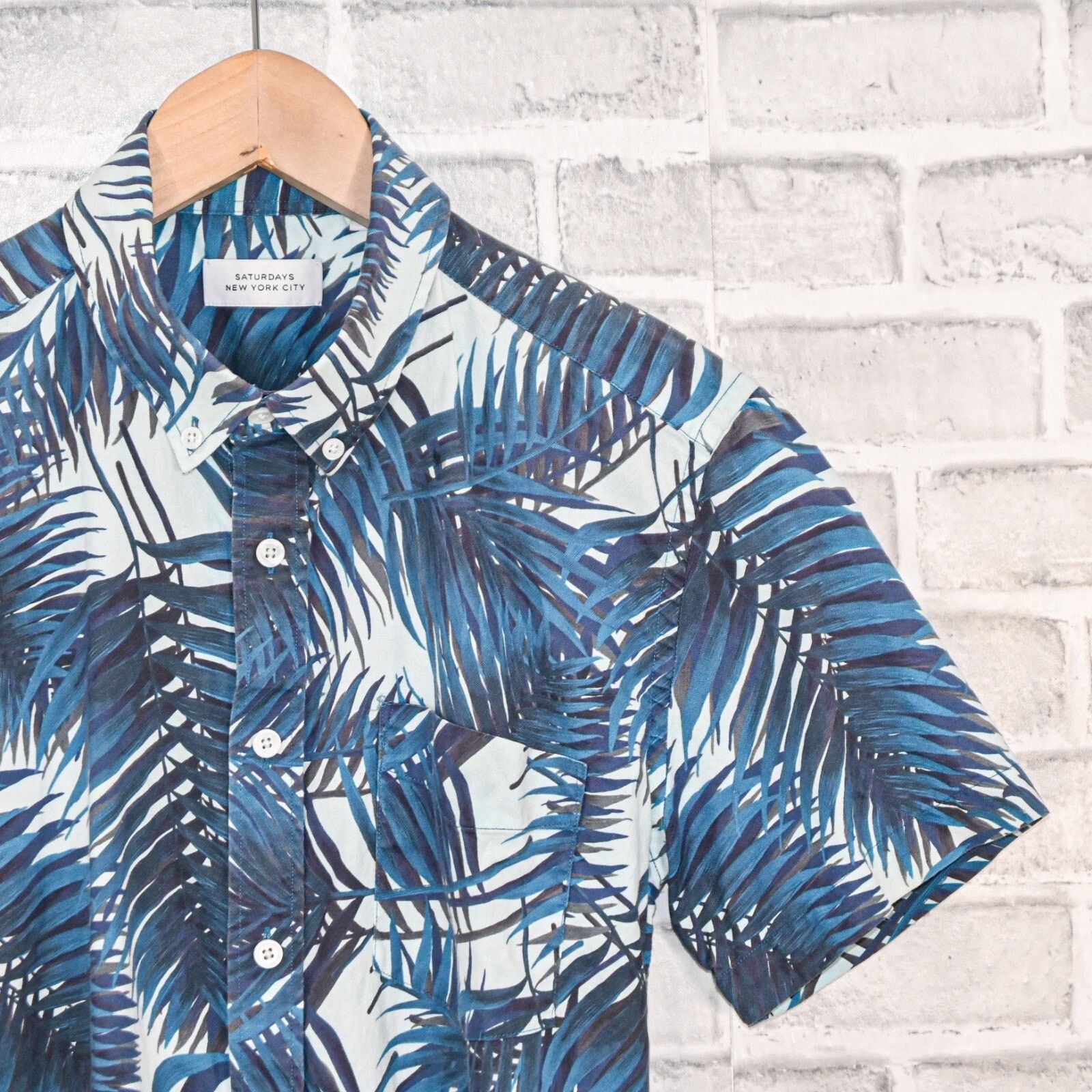 Saturdays NYC SATURDAYS NYC Men's Short Sleeve Hawaiian Shirt Blue Size US S / EU 44-46 / 1 - 4 Thumbnail