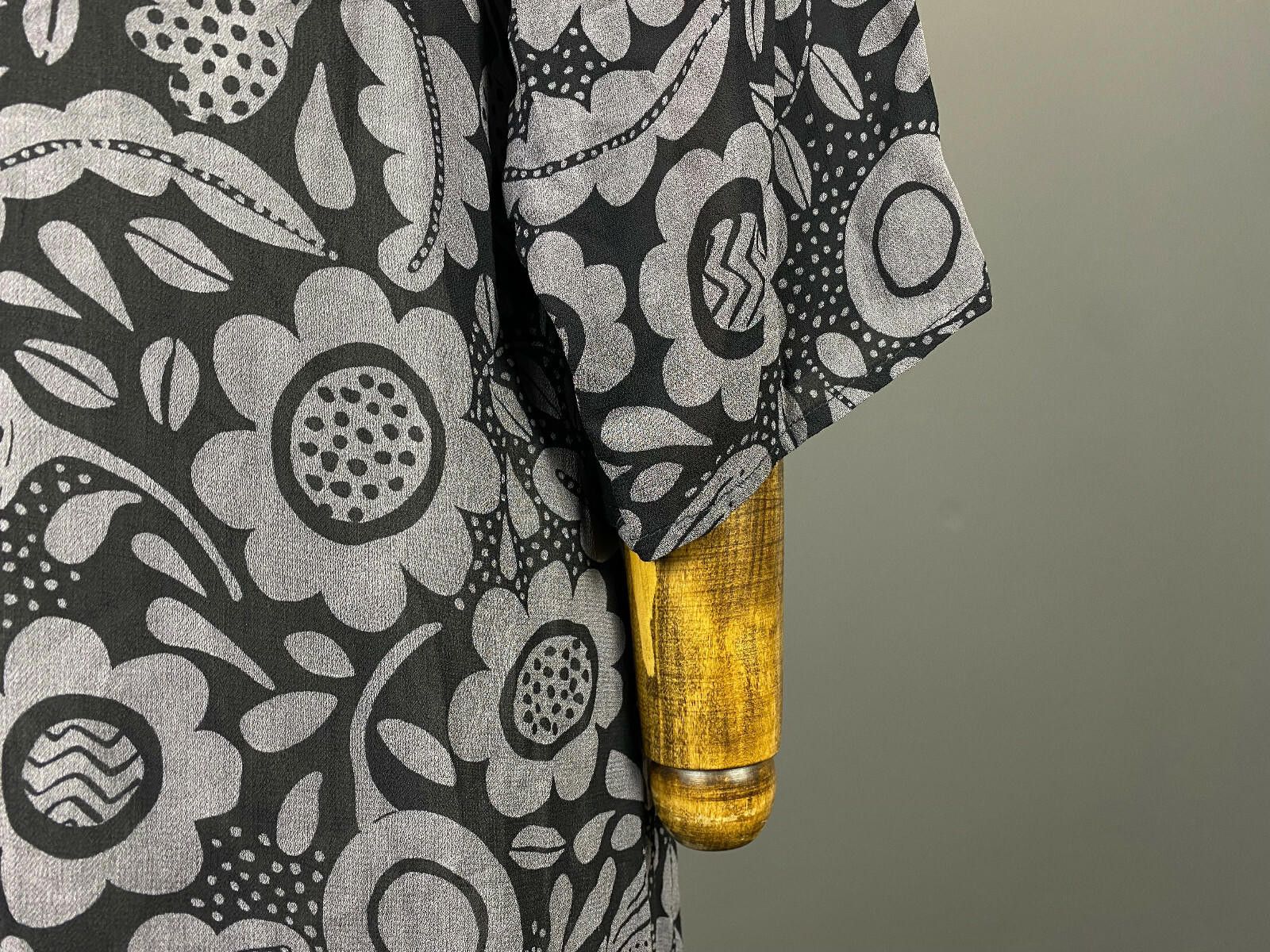 Designer Gudrun Sjöden Gray Floral Asymmetric Tunic Dress Size S Size S / US 4 / IT 40 - 7 Thumbnail