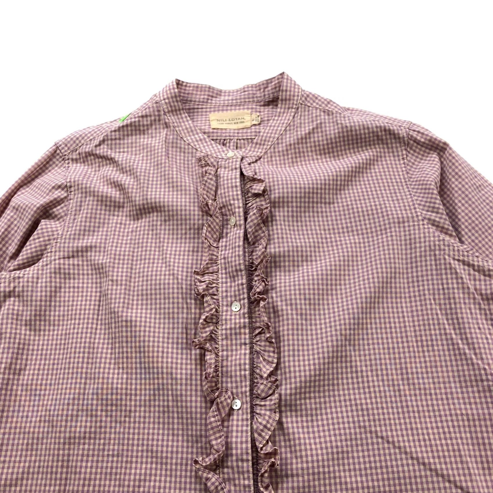 Nili Lotan Nili Lotan Shirt XL Button Up Peasant Check Multicolor Casual Womens Size XL / US 12-14 / IT 48-50 - 2 Thumbnail