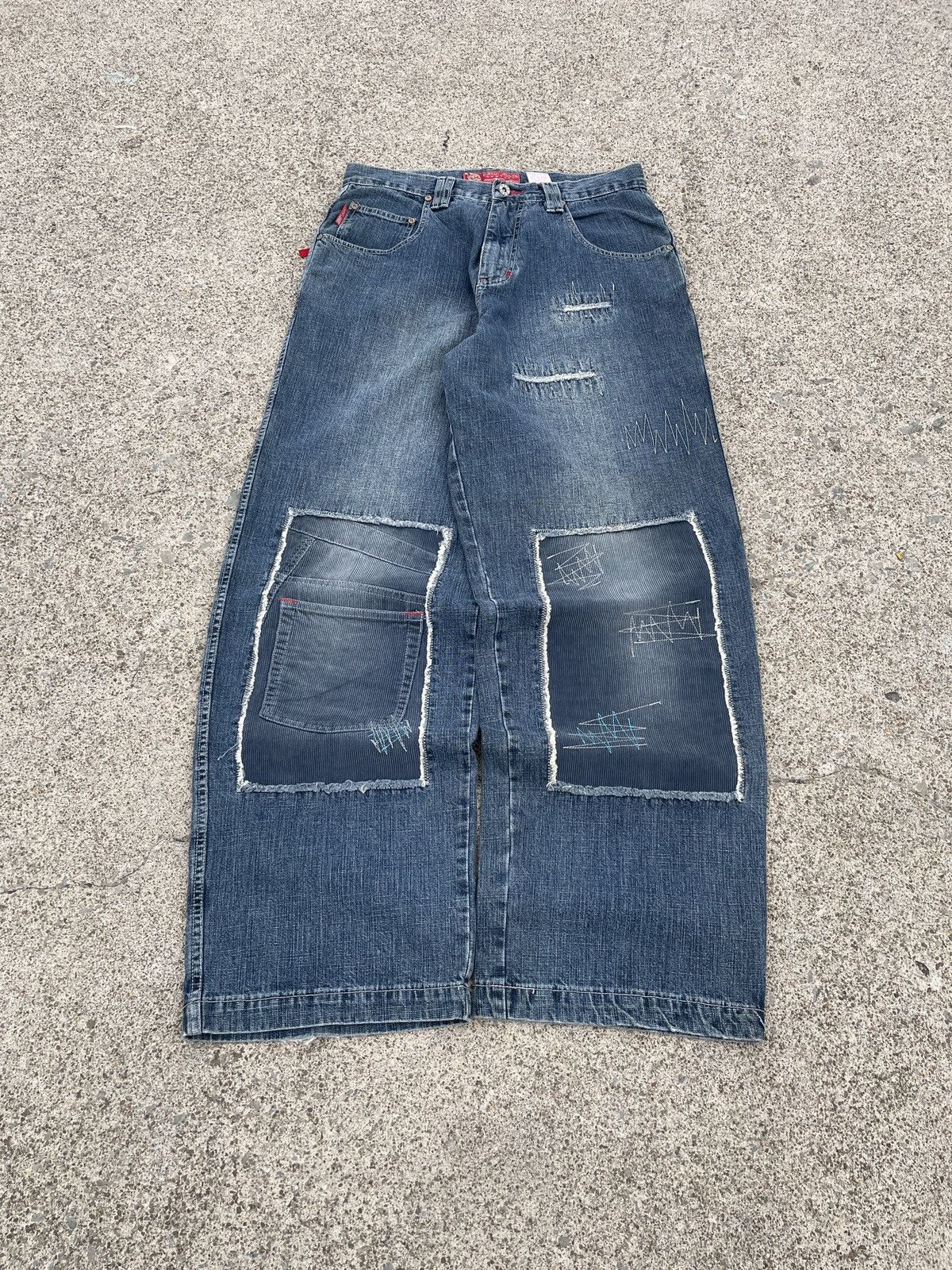 Ecko Unltd. Baggy Y2K Ozoc Patchwork jeans Size US 32 / EU 48 - 2 Thumbnail