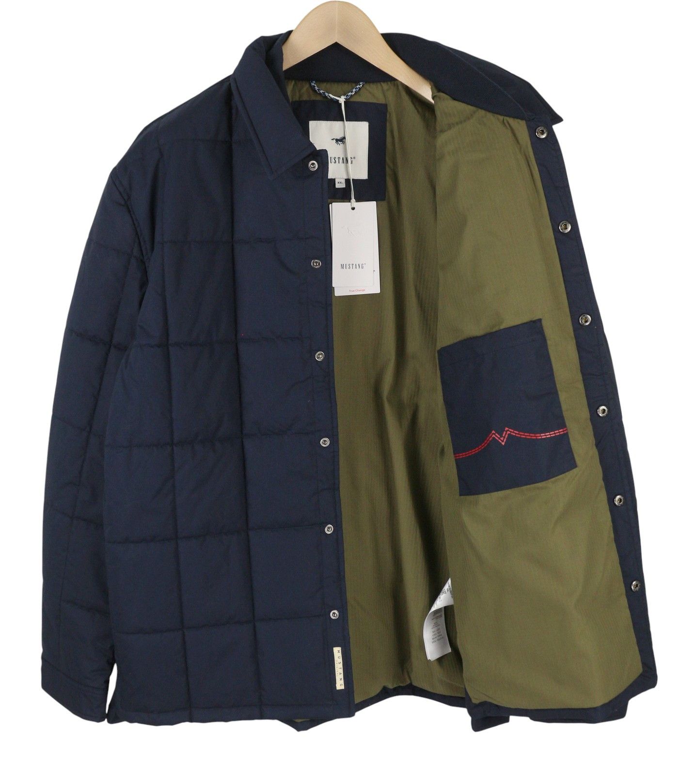 Mustang DANIEL QUILTED SJ 2XL Dark Blue Snap Neck 88013 Size US XXL / EU 58 / 5 - 3 Thumbnail