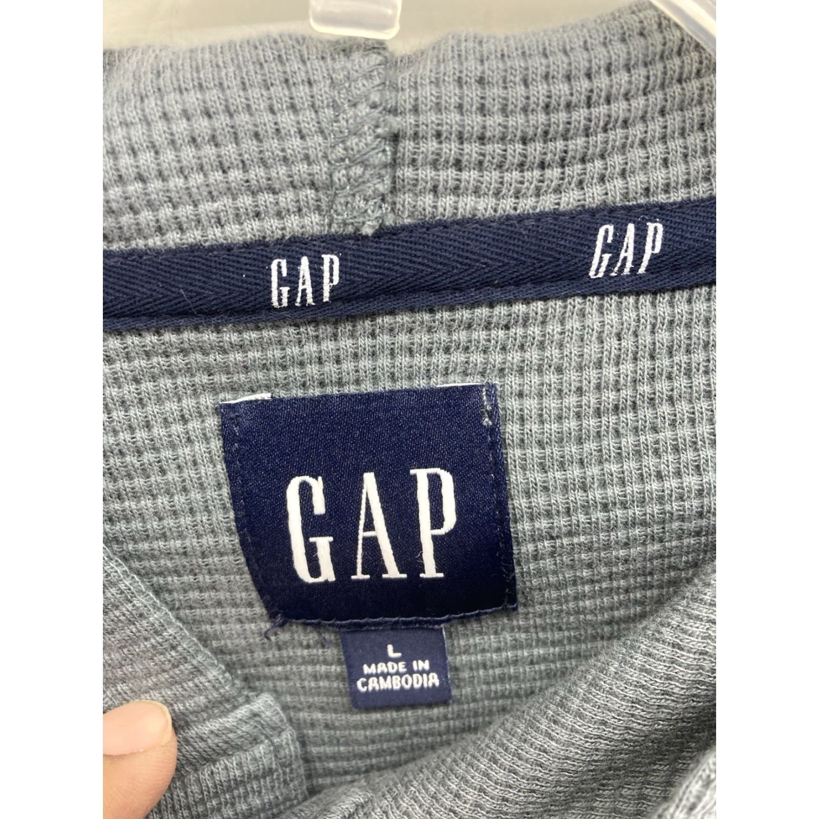 Gap VINTAGE Gap Waffle Henley Hoodie Shirt Men Large Gray Long Sleeve Pullover NWT Size US L / EU 52-54 / 3 - 6 Thumbnail