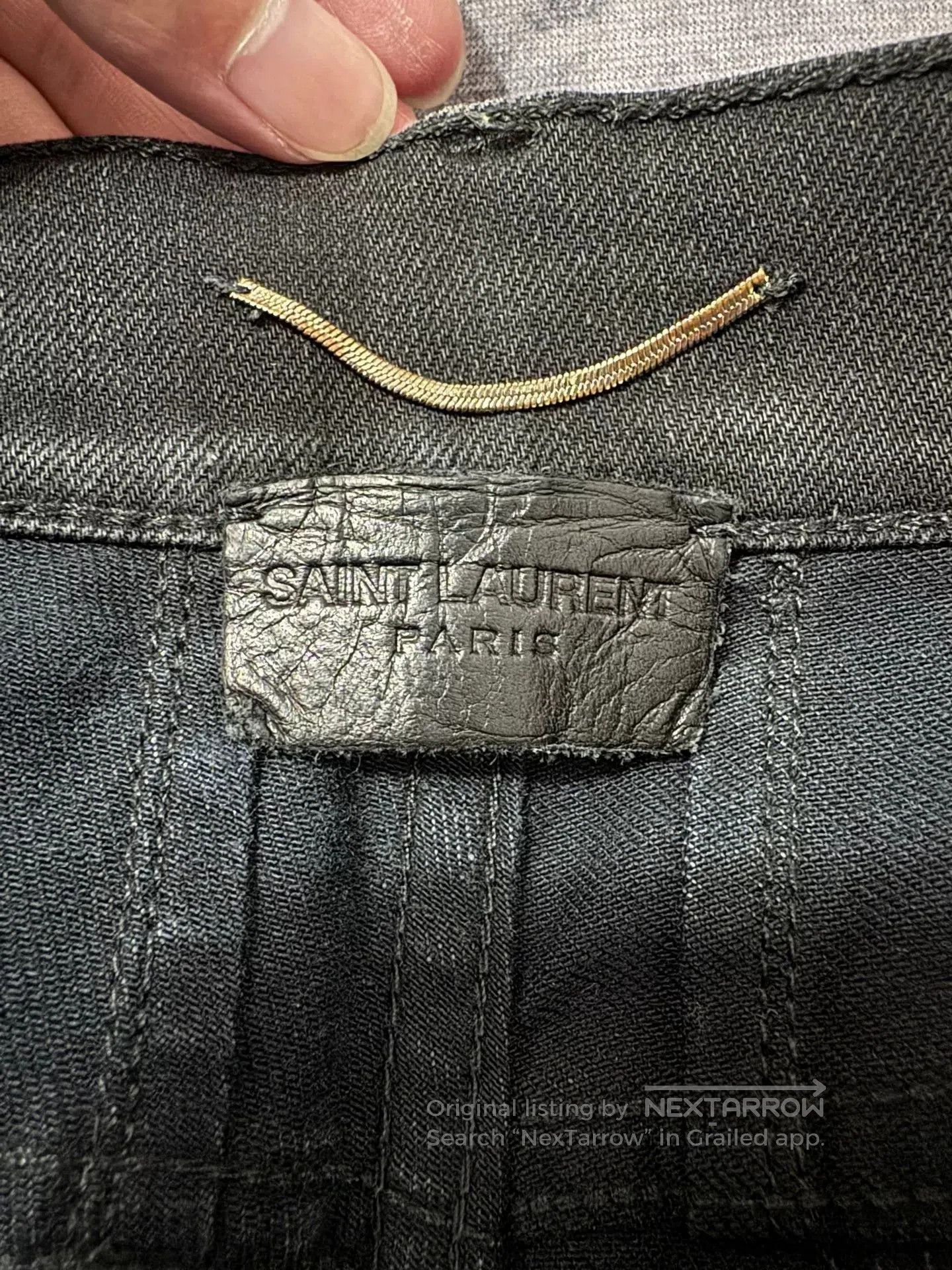Saint Laurent Paris Saint Laurent Black Coated Jeans. Size US 31 - 6 Thumbnail