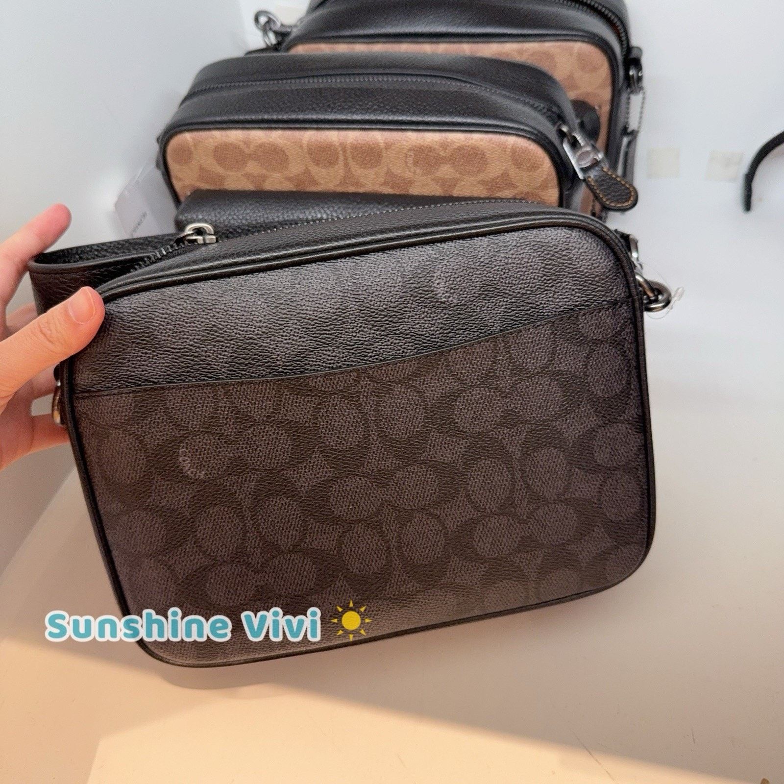 Coach NWT COACH MEN'S Warner Crossbody Bag CW217 Charcoal/Black Size ONE SIZE - 4 Thumbnail