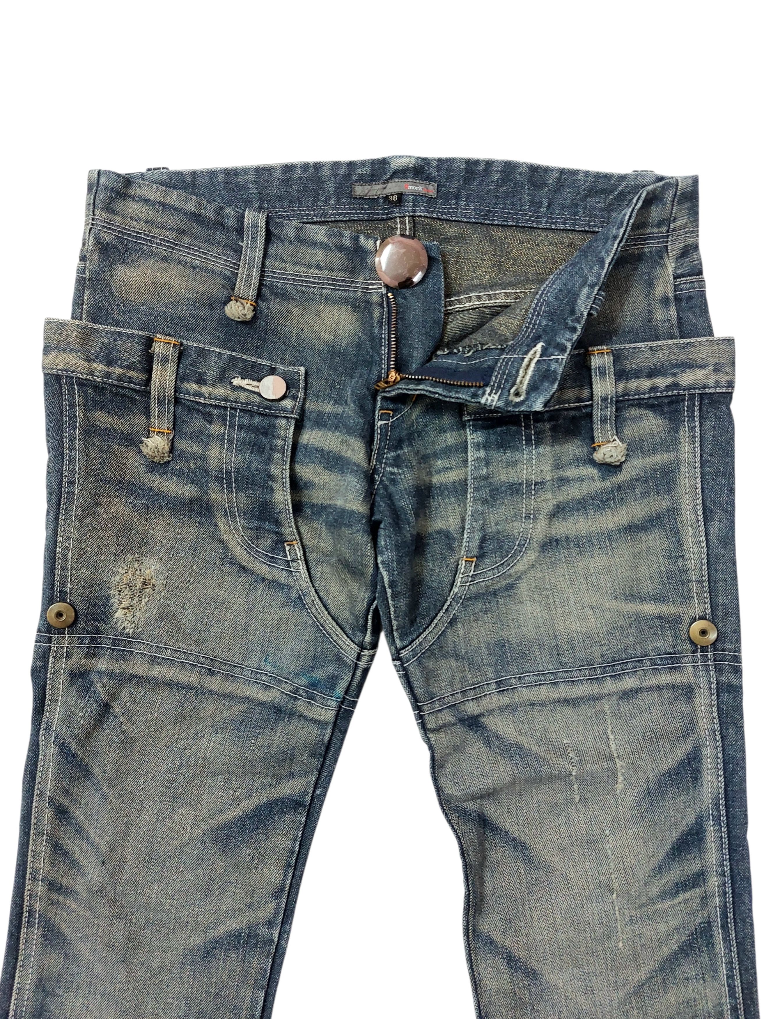 Vintage The Smork Indigo Outlaw Double Waist Jeans Size 31" - 5 Thumbnail