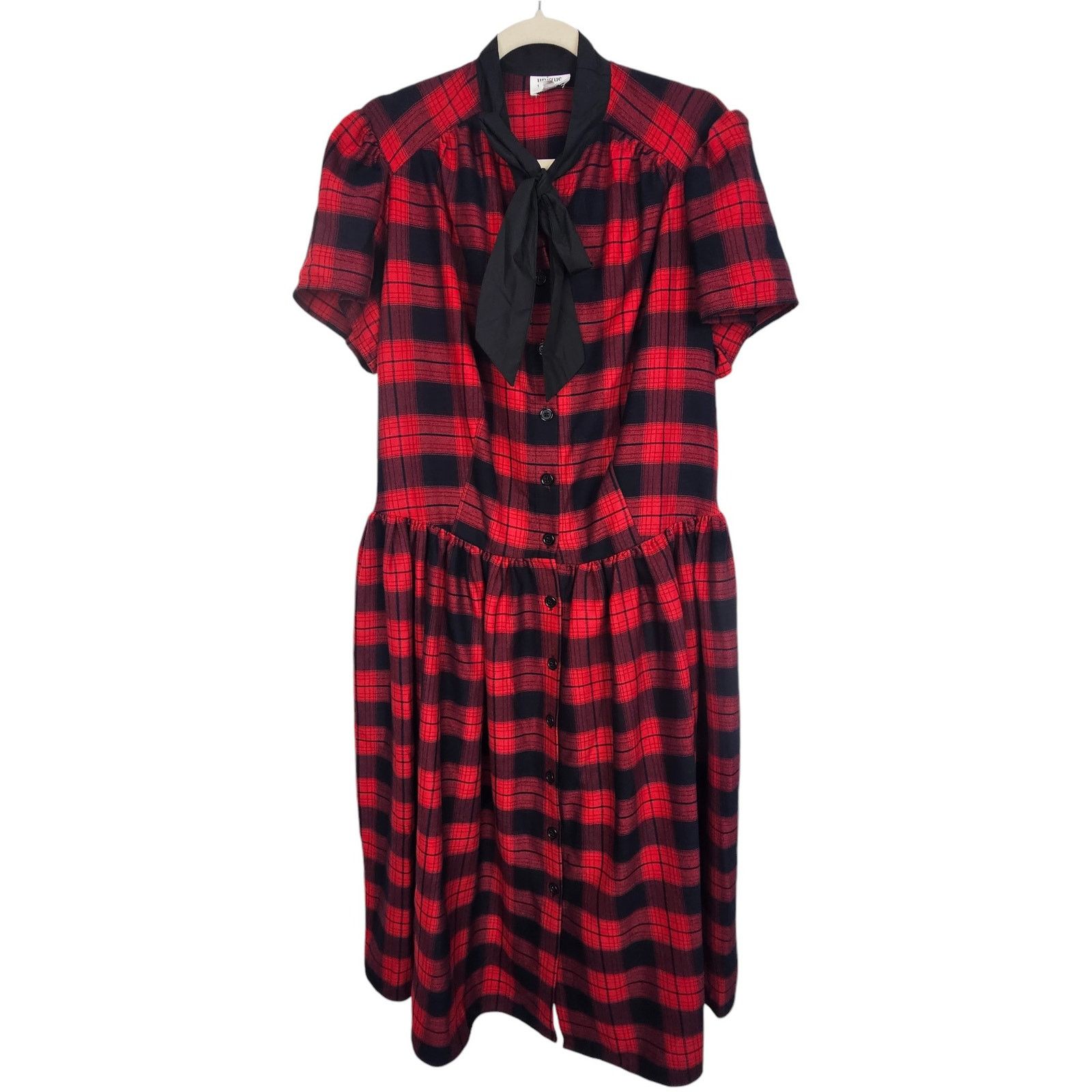Vintage Unique Vintage Womens Cora Fit & Flare Dress 2X/18 Flannel Size XXL / US 16-18 / IT 52-54 - 2 Thumbnail
