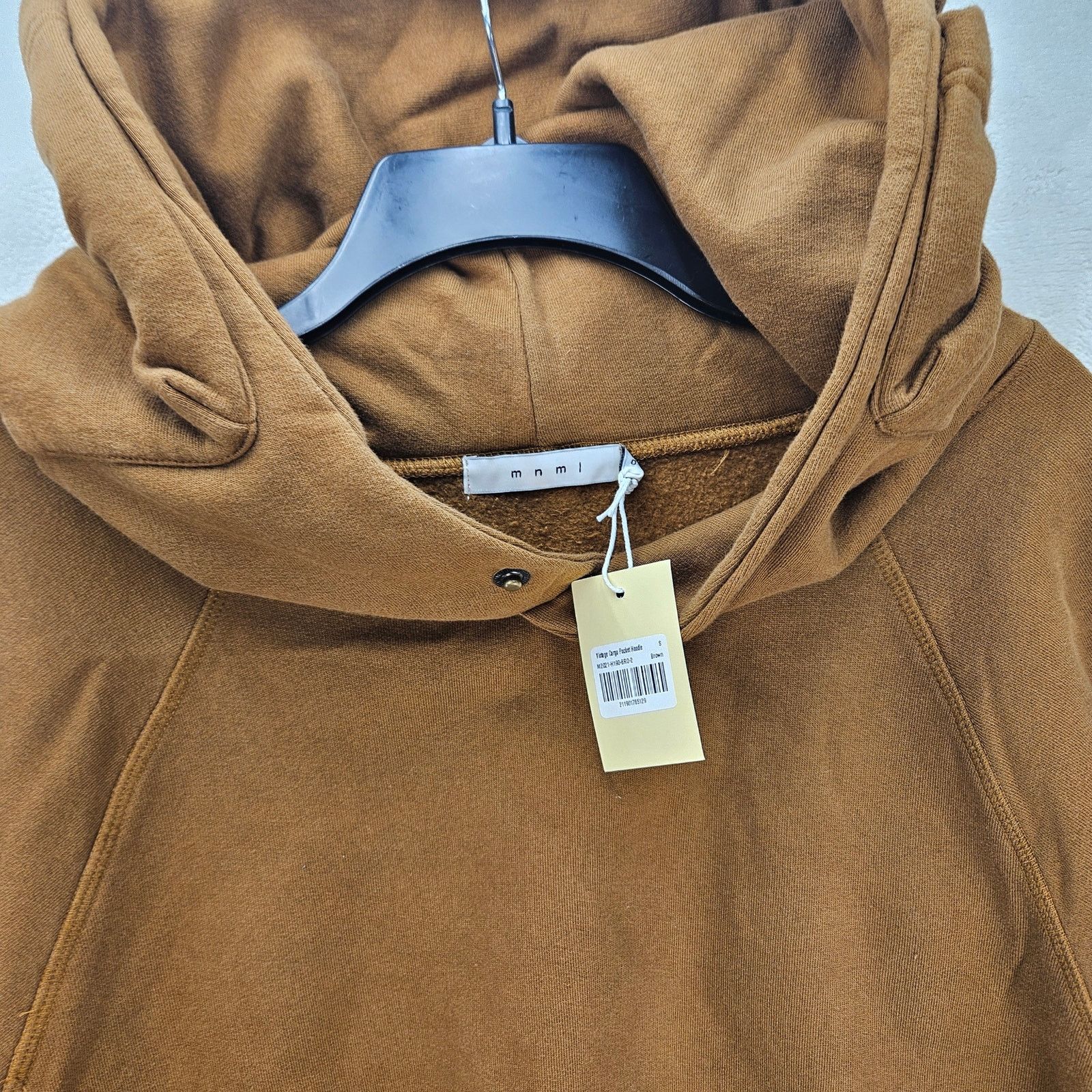 MNML MNML MEN'S SMALL BROWN VINTAGE CARGO POCKET PULLOVER HOODIE Size US S / EU 44-46 / 1 - 2 Thumbnail