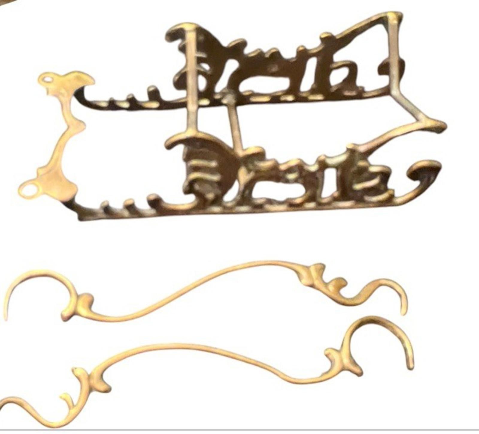 Designer Large Solid Brass Reindeer and Sleigh Holiday Decor Size ONE SIZE - 7 Thumbnail