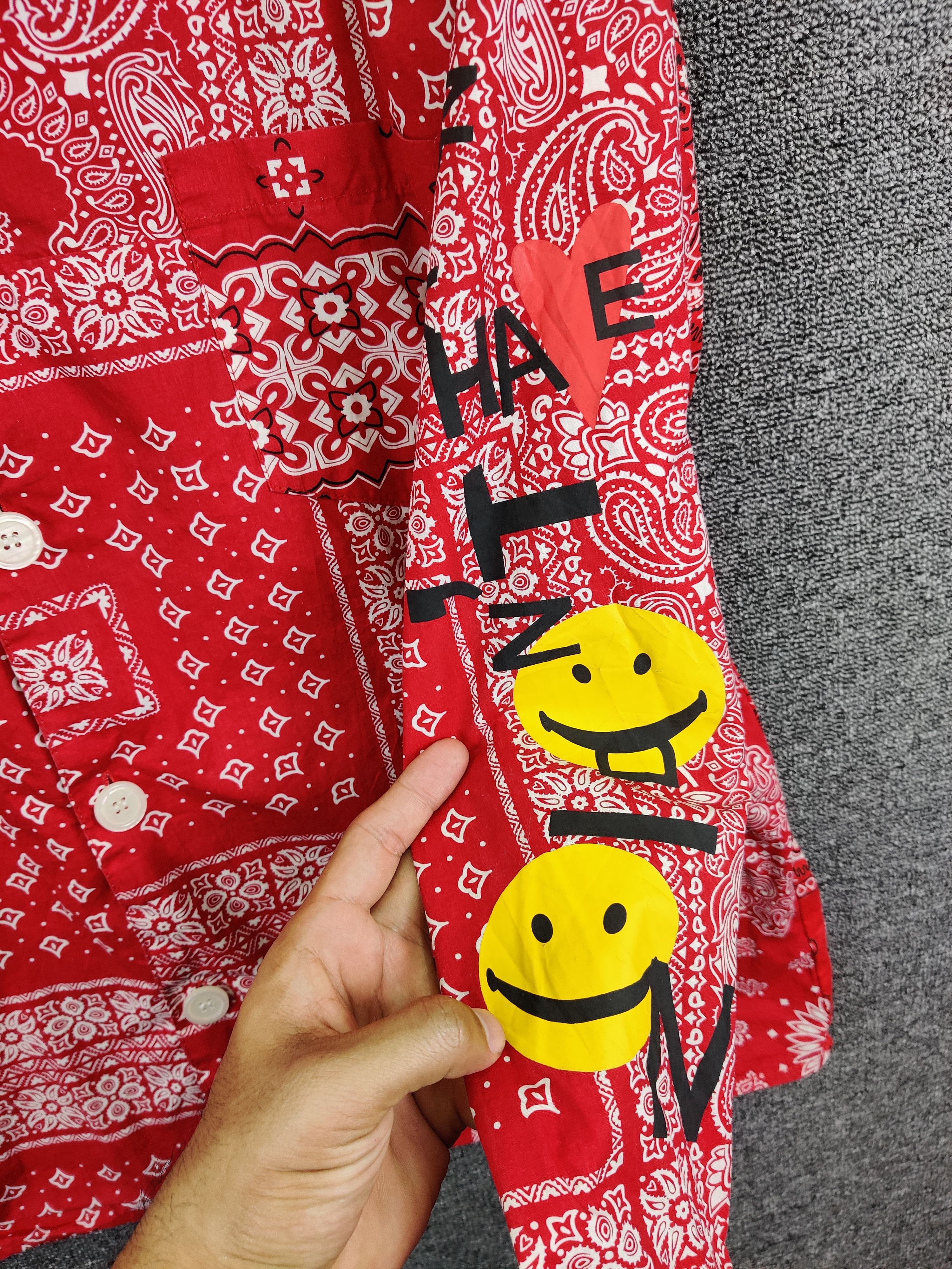 Nice❗Vintage READYMADE Bandana Red Shirts Button Ups