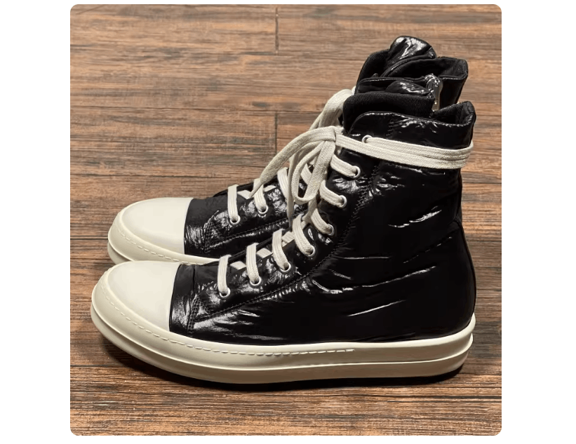 Rick Owens Drkshdw Rick Owens Men's Black Canvas High Top Sneakers Size US 7 / EU 40 - 3 Thumbnail