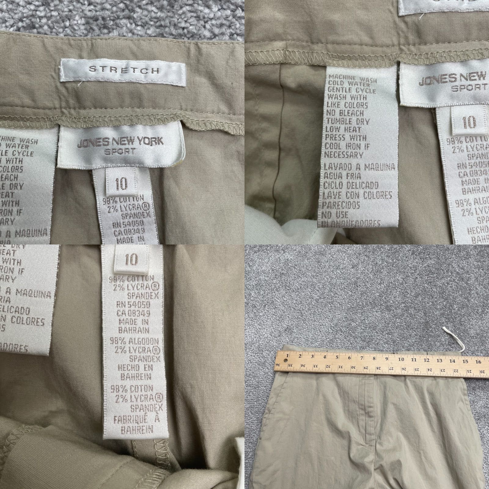Jones New York Jones New York Womens Pants 10 Khaki Brown High Rise Ankle Zip 30x27.5 Size 32" / US 10 / IT 46 - 8 Thumbnail