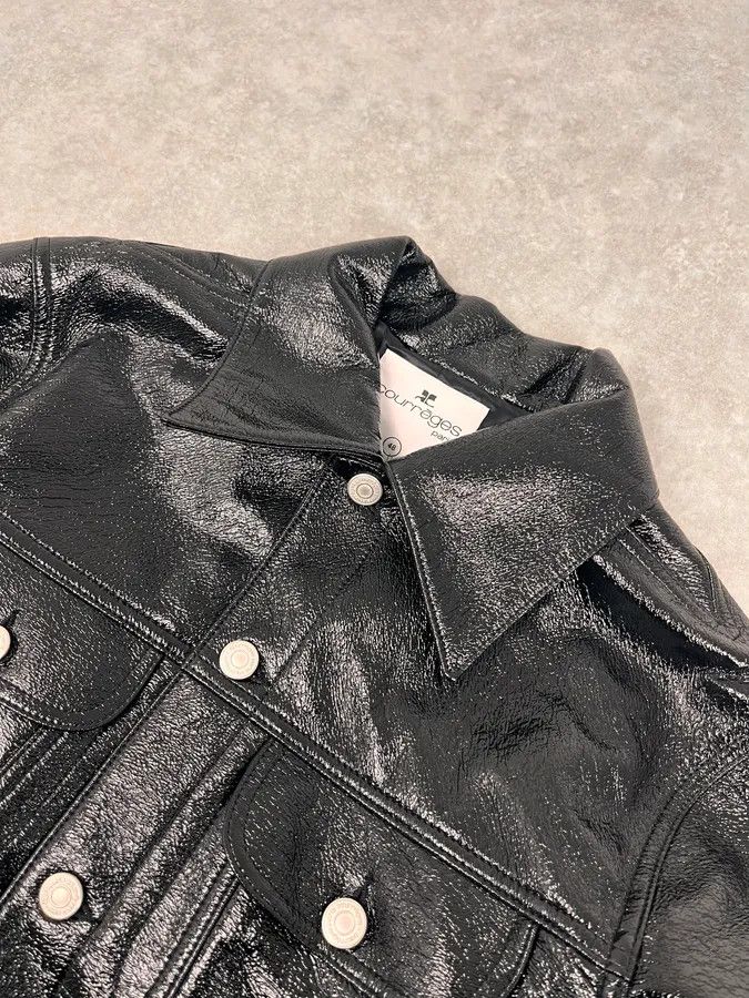 Courreges Courreges Black Vinyl Leather Trucker Jacket Size M / US 6-8 / IT 42-44 - 5 Thumbnail