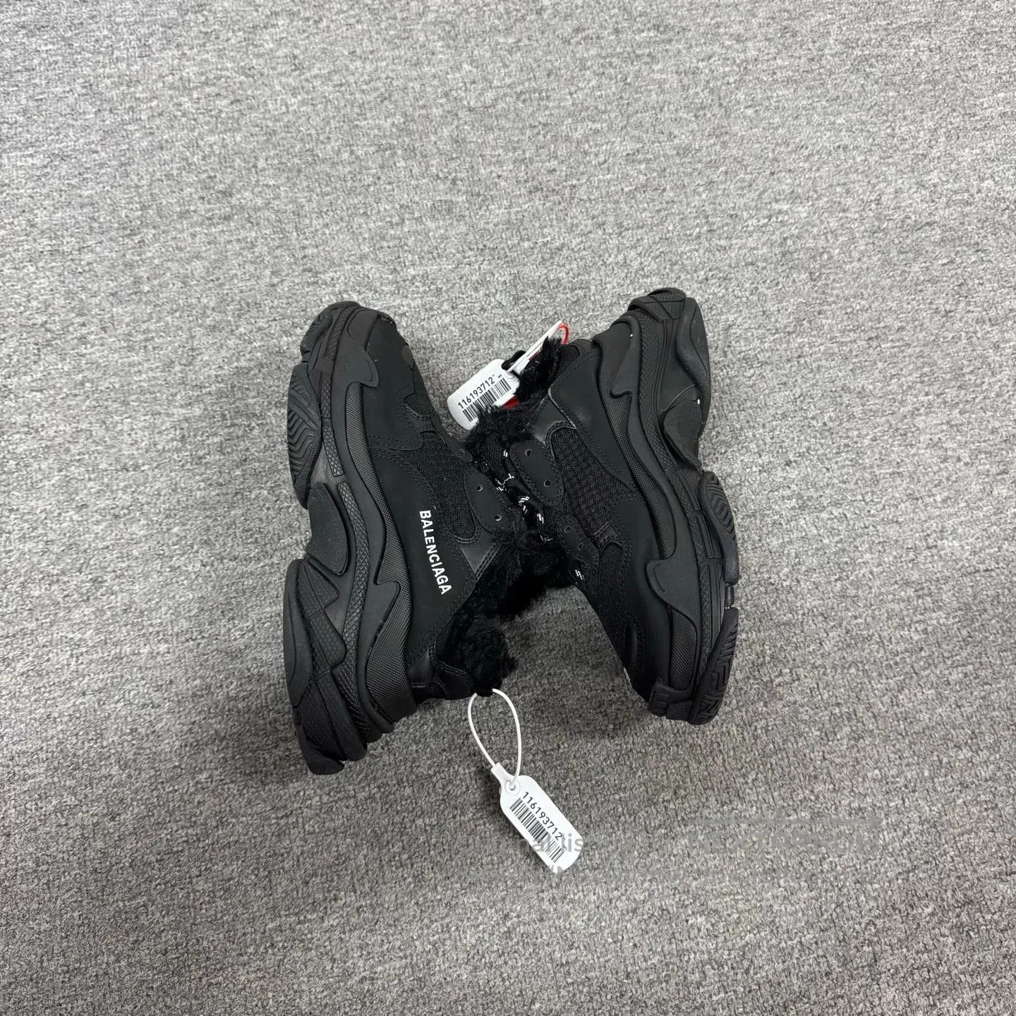 Balenciaga Balenciaga Triple S – All-black, velvety texture; dad shoe Size US 6.5 / IT 36.5 - 4 Thumbnail