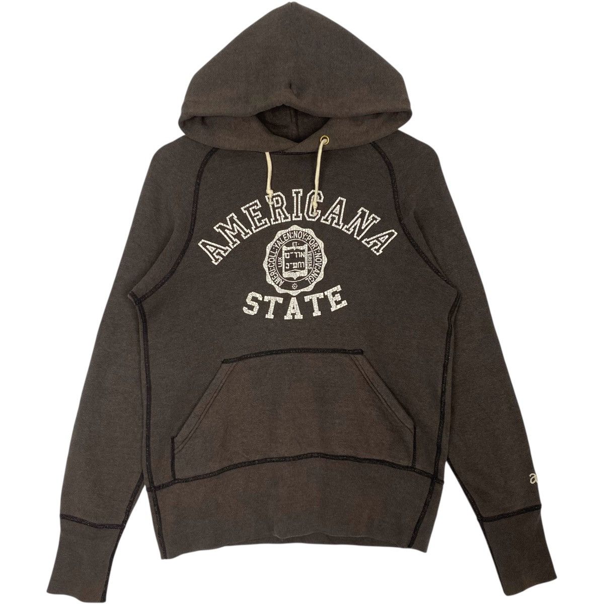 Vintage Vintage American Big Logo Hoodie Sweater Brown Size M Size US M / EU 48-50 / 2 - 1 Thumbnail