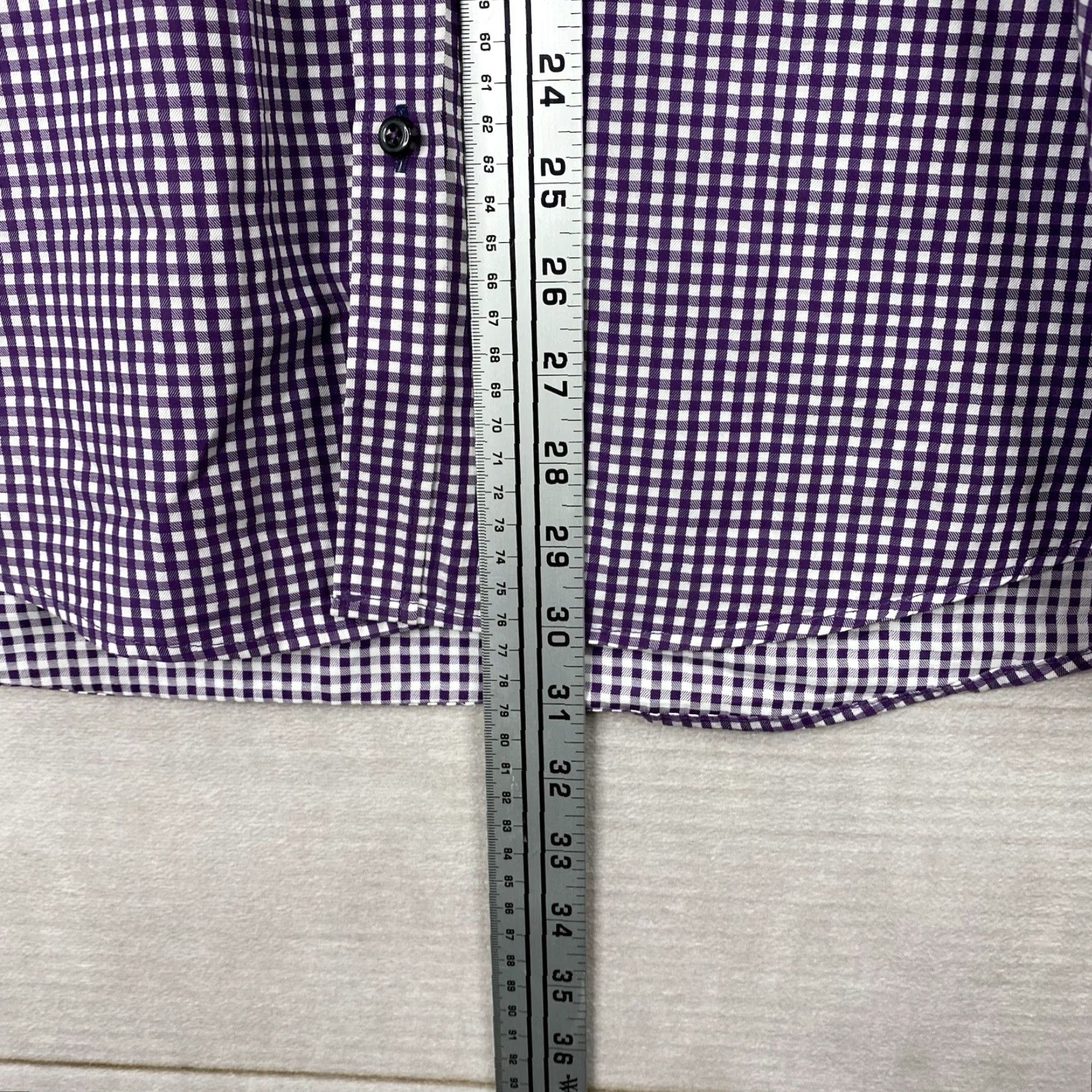 Vintage Sand Shirt Mens 42 Purple Checkered Long Sleeve Button-Up Collared Cotton button-up Size 42R - 4 Thumbnail