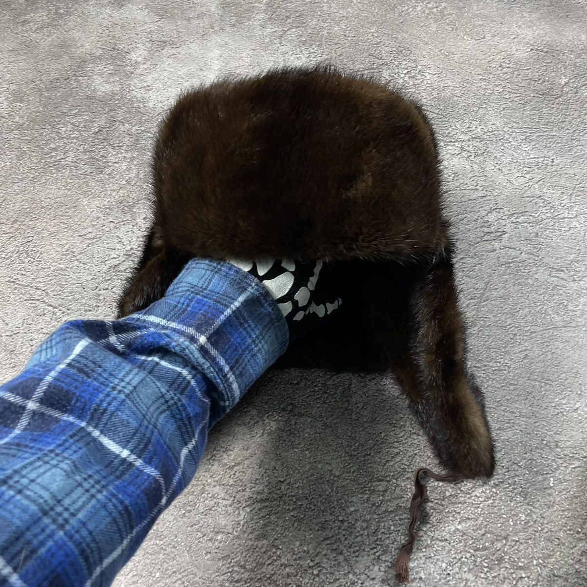 Vintage Vintage 90s Mohair Beanie Dark Brown Grunge Alt Cropped OS Size ONE SIZE - 1 Thumbnail