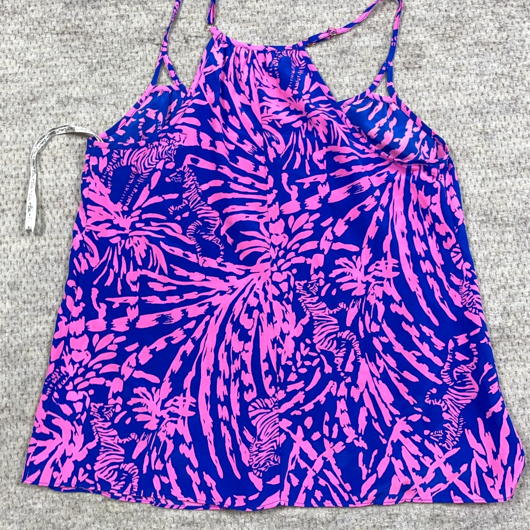 Lilly Pulitzer Lilly Pulitzer Tank XS Pink Blue Zebra Grass Silk Spaghetti Strap Adjustable Camisole Beach Colorful 100% Silk Size XS / US 0-2 / IT 36-38 - 2 Thumbnail