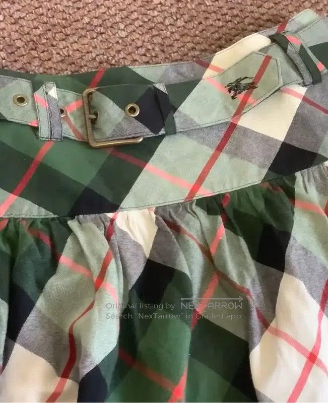 Burberry Burberry Green Cotton Mid-Length Skirt. Size 23" - 3 Thumbnail