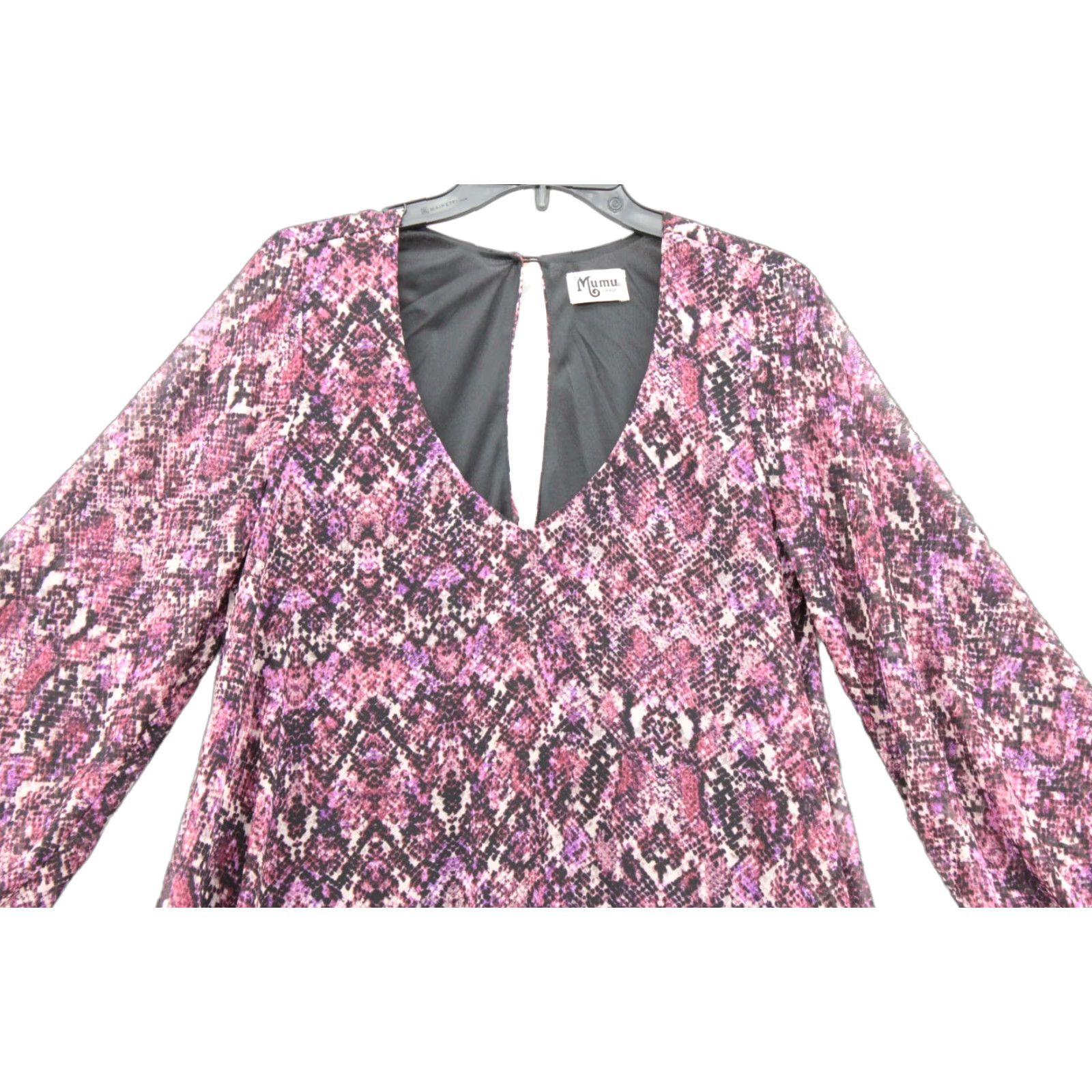 Show Me Your MuMu VINTAGE Show Me Your MUMU Tunic Top Womens Purple Jewel of the Nile Snake Print Boho Blouse L Purple Balloon Sleeve Size L / US 10 / IT 46 - 1 Thumbnail