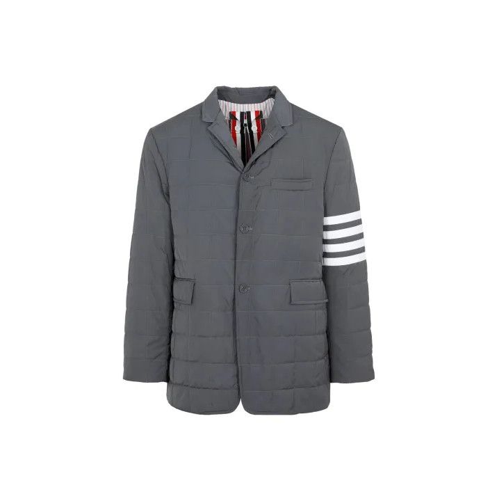 Thom Browne Thom Browne Gray Striped Quilted Jacket Size US XS / EU 42 / 0 - 1 Thumbnail