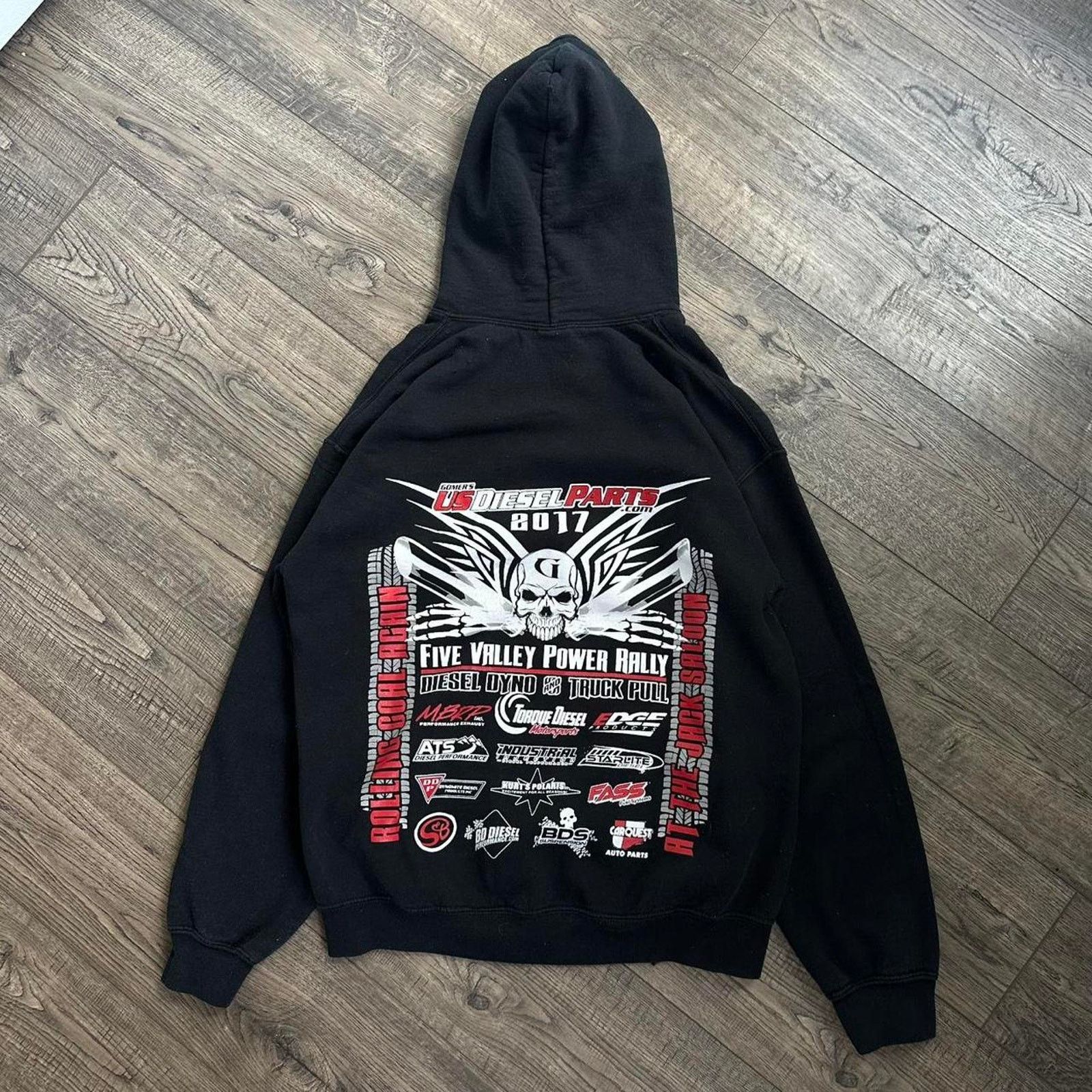 Vintage Epic Y2K Grunge Skull Emo Biker BMX Hoodie Sweatshirt Size US M / EU 48-50 / 2 - 1 Thumbnail