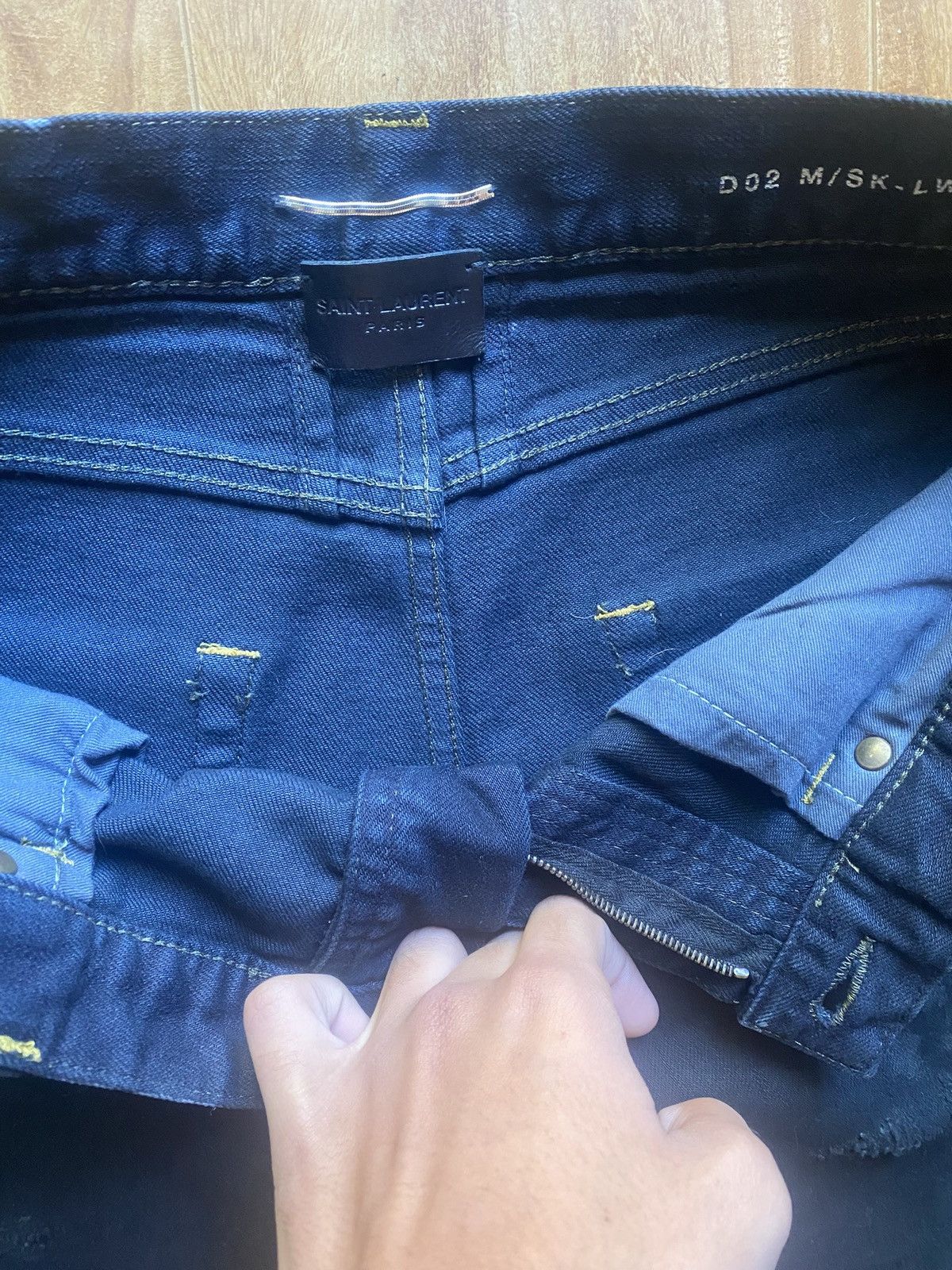 Saint Laurent Paris Saint Laurent Oil Spill Denim Size US 30 / EU 46 - 4 Thumbnail