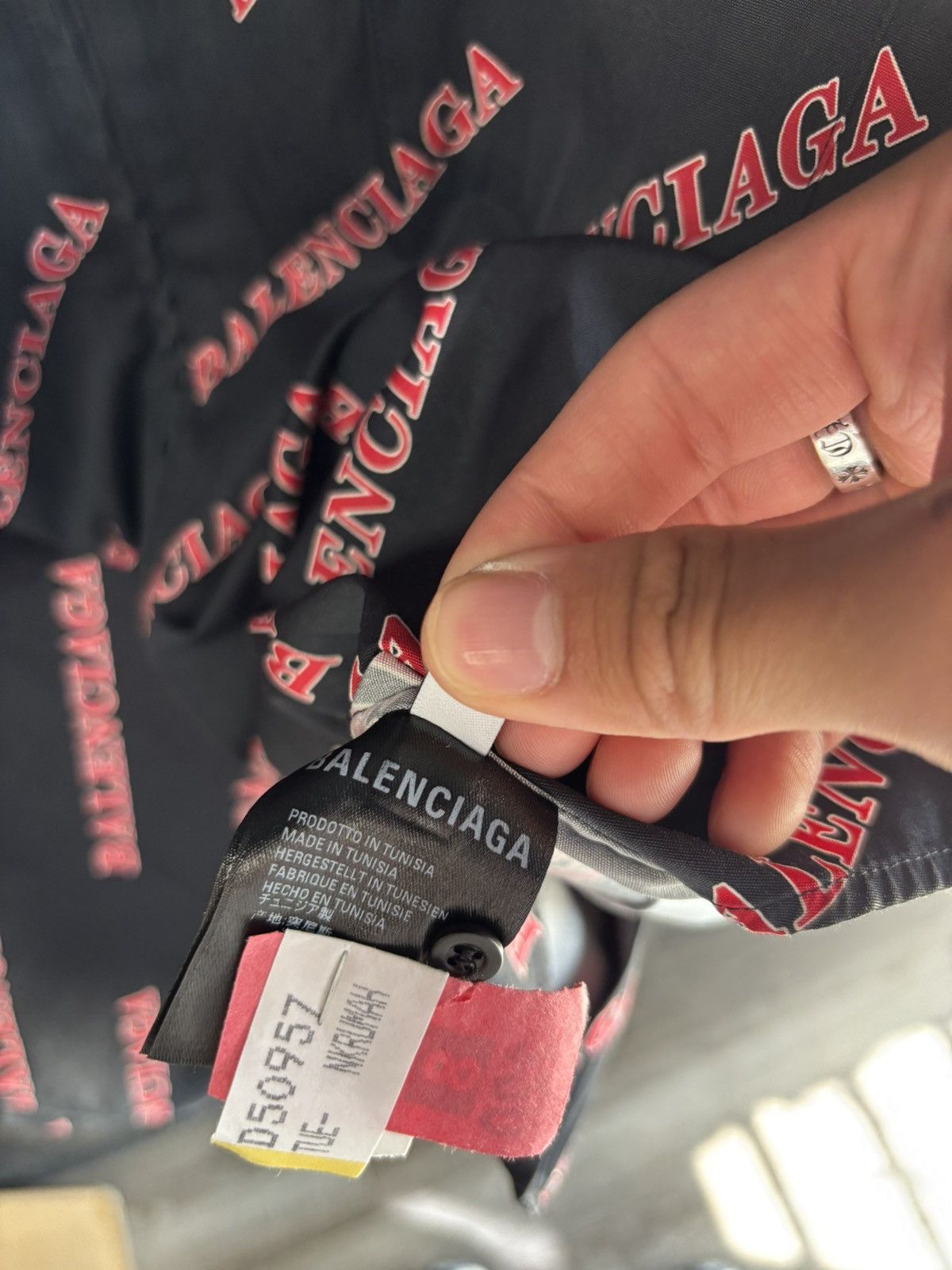 Balenciaga Balenciaga black red repeat logo shirt zip up Size US XL / EU 56 / 4 - 5 Thumbnail